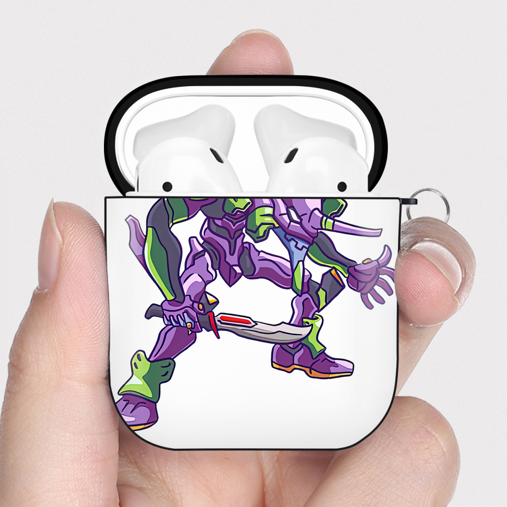 （画像用） EVA 新世紀エヴァンゲリオン AirPods 第2世代保護ケース ハードシェル ブラック 耐衝撃・防指紋・カラビナ付き