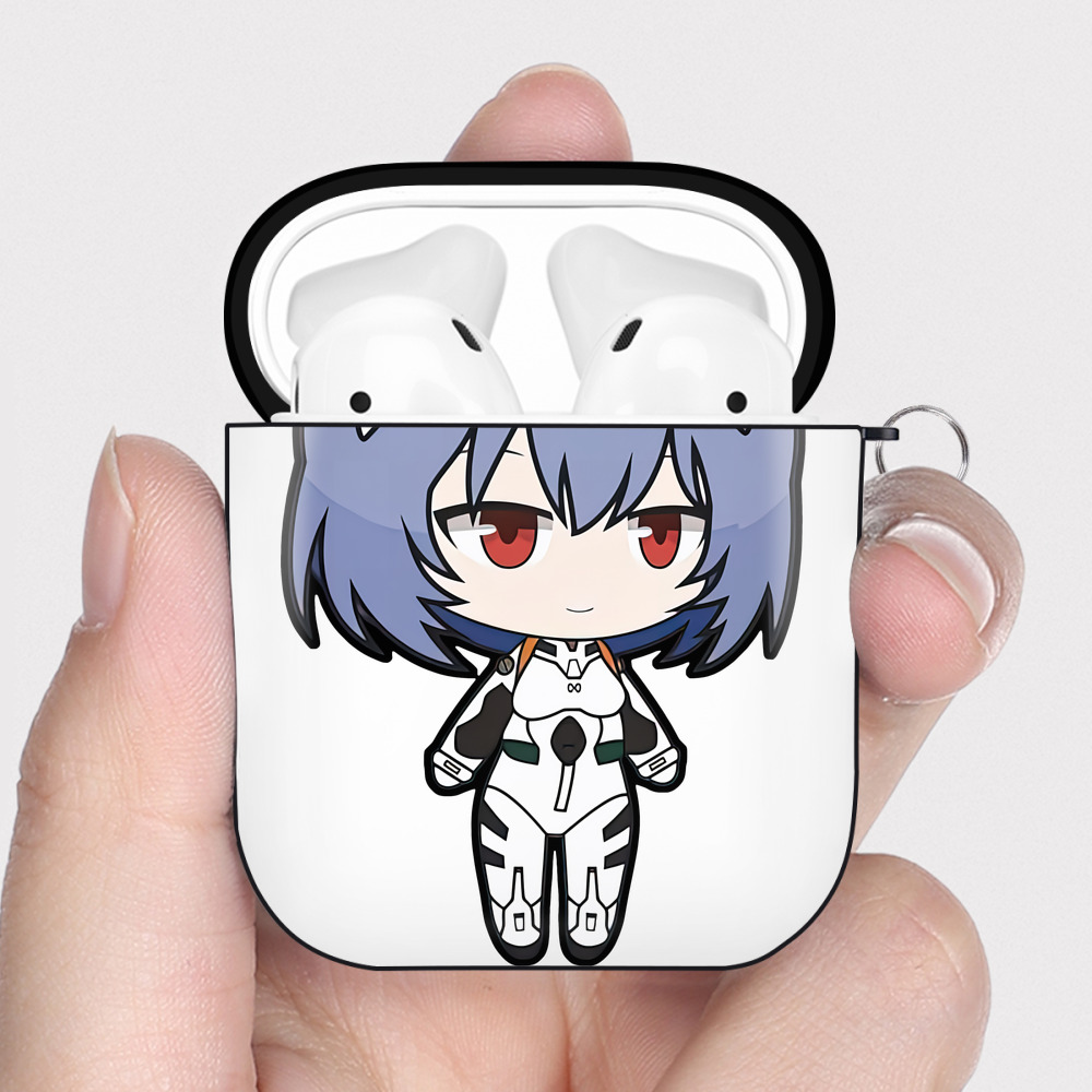 （画像用） EVA 新世紀エヴァンゲリオン AirPods 第2世代保護ケース ハードシェル ブラック 耐衝撃・防指紋・カラビナ付き