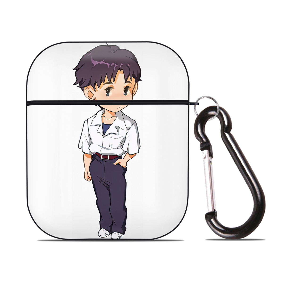 （画像用） EVA 新世紀エヴァンゲリオン AirPods 第2世代保護ケース ハードシェル ブラック 耐衝撃・防指紋・カラビナ付き