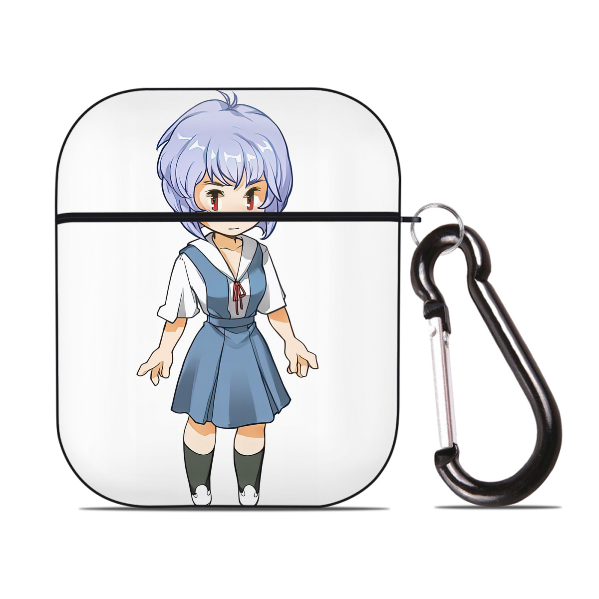 （画像用） EVA 新世紀エヴァンゲリオン AirPods 第2世代保護ケース ハードシェル ブラック 耐衝撃・防指紋・カラビナ付き