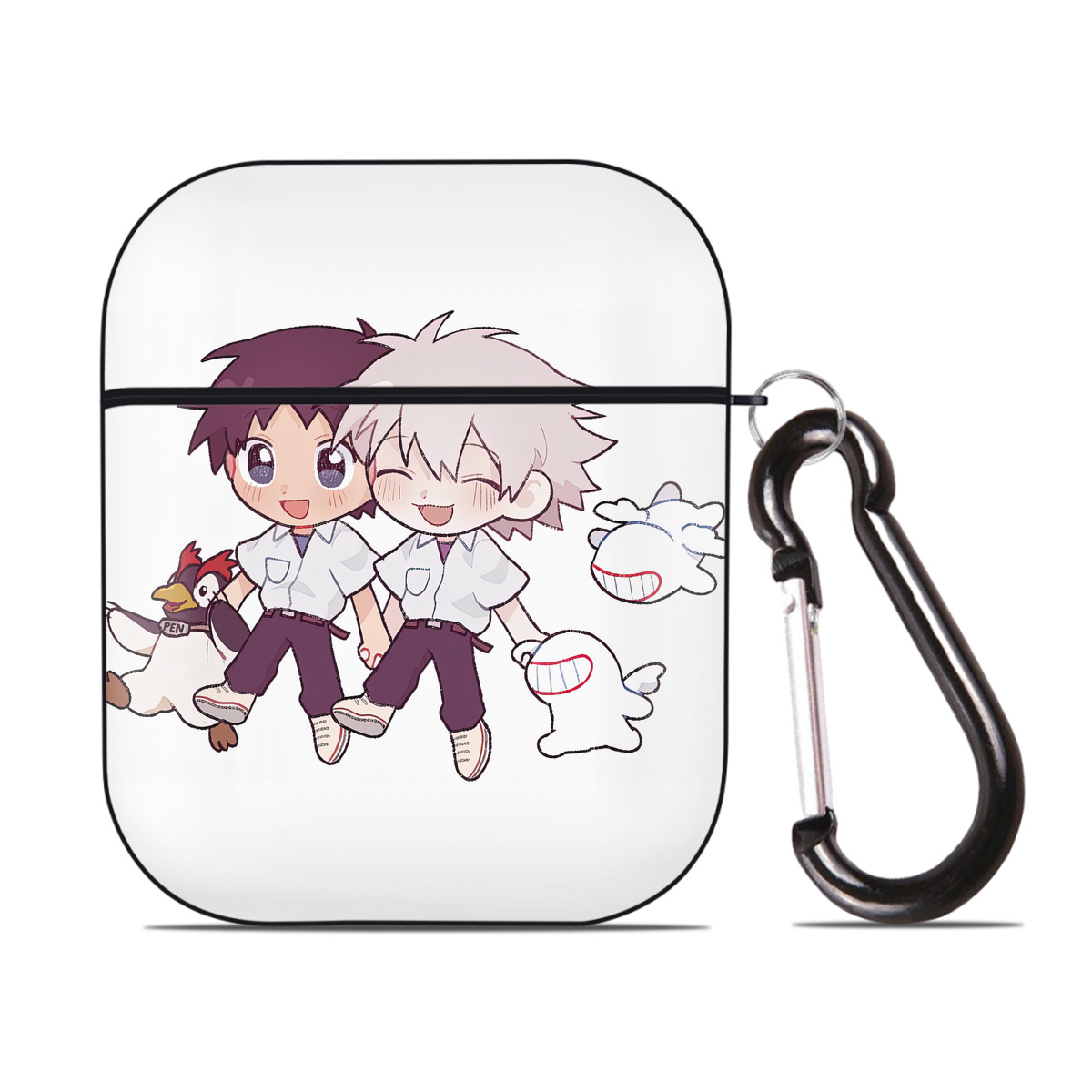 （画像用） EVA 新世紀エヴァンゲリオン AirPods 第2世代保護ケース ハードシェル ブラック 耐衝撃・防指紋・カラビナ付き