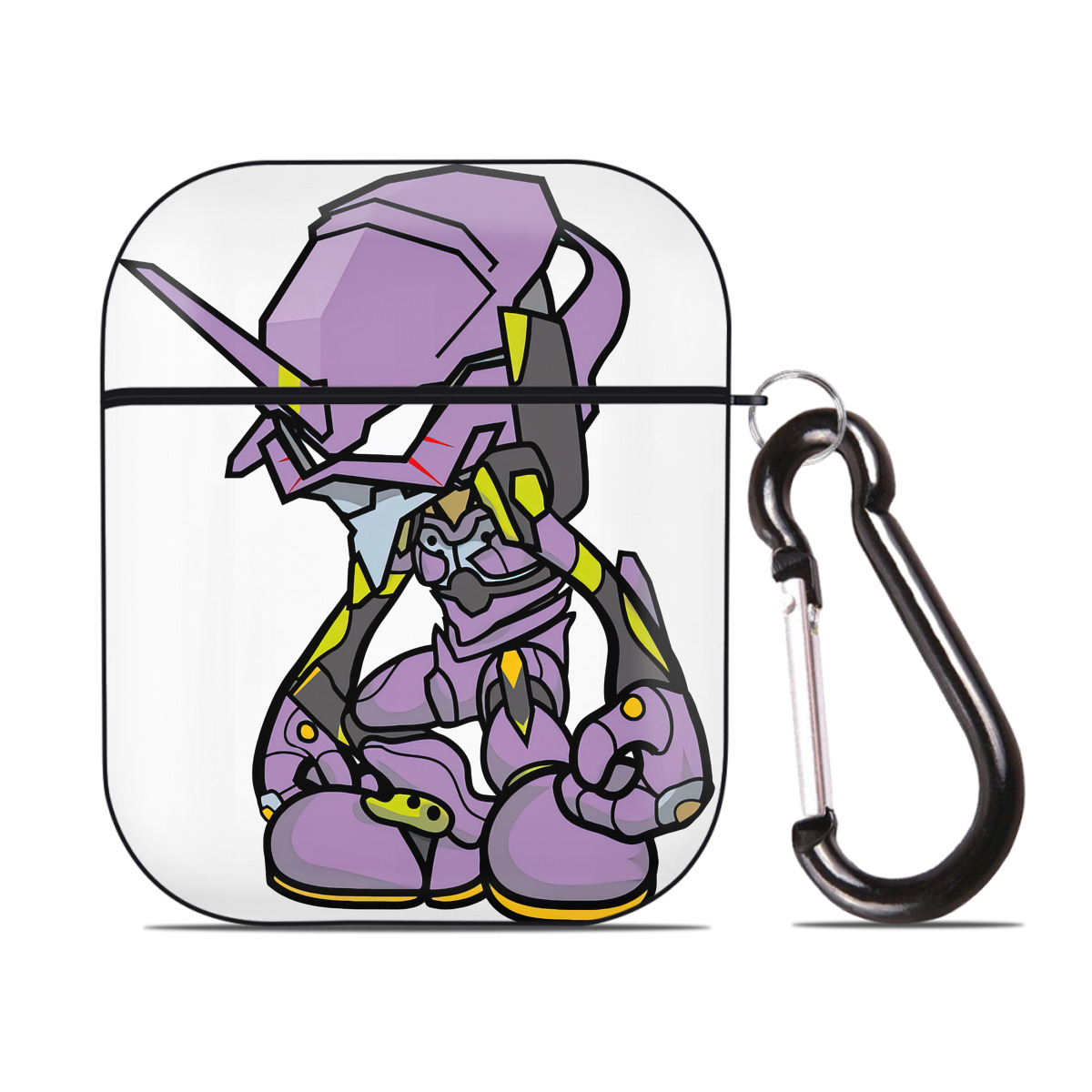 （画像用） EVA 新世紀エヴァンゲリオン AirPods 第2世代保護ケース ハードシェル ブラック 耐衝撃・防指紋・カラビナ付き