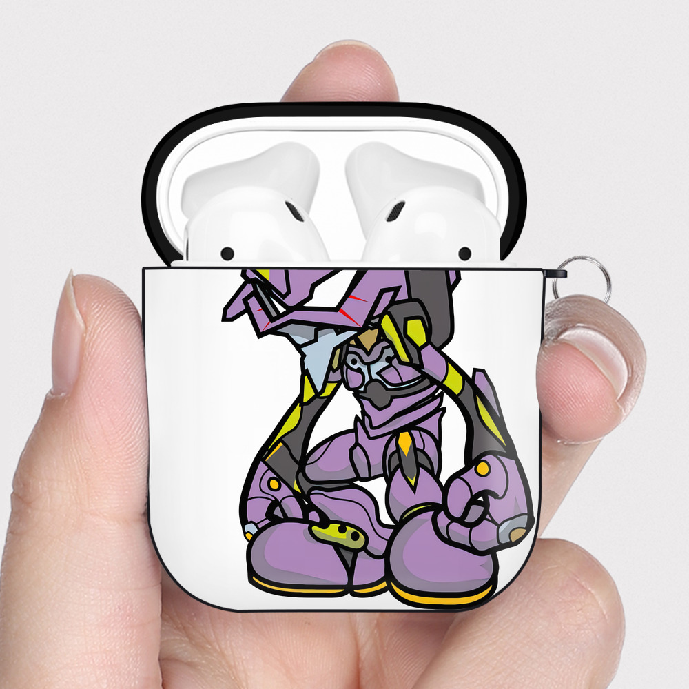 （画像用） EVA 新世紀エヴァンゲリオン AirPods 第2世代保護ケース ハードシェル ブラック 耐衝撃・防指紋・カラビナ付き