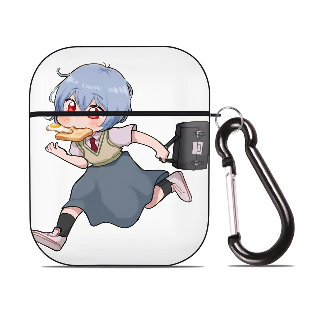 （画像用） EVA 新世紀エヴァンゲリオン AirPods 第2世代保護ケース ハードシェル ブラック 耐衝撃・防指紋・カラビナ付き