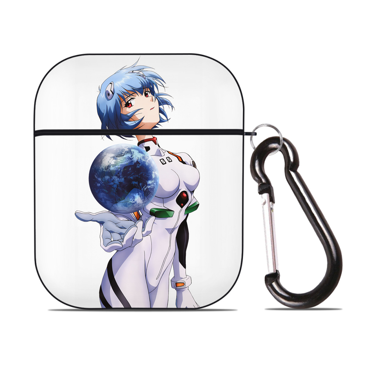 （画像用） EVA 新世紀エヴァンゲリオン AirPods 第2世代保護ケース ハードシェル ブラック 耐衝撃・防指紋・カラビナ付き