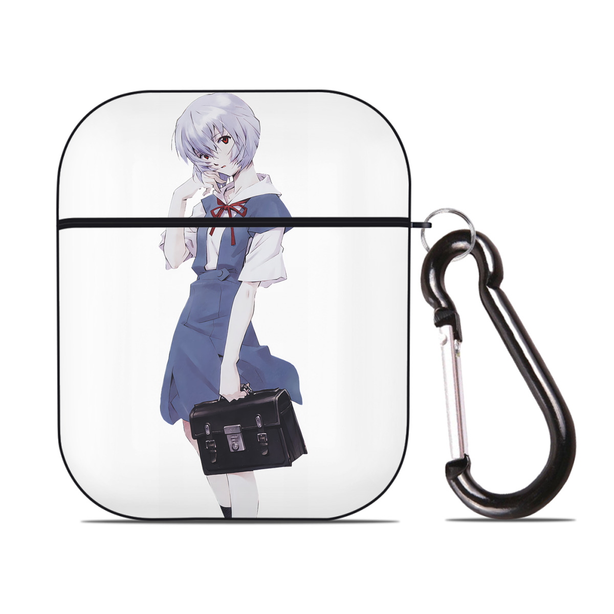 （画像用） EVA 新世紀エヴァンゲリオン AirPods 第2世代保護ケース ハードシェル ブラック 耐衝撃・防指紋・カラビナ付き