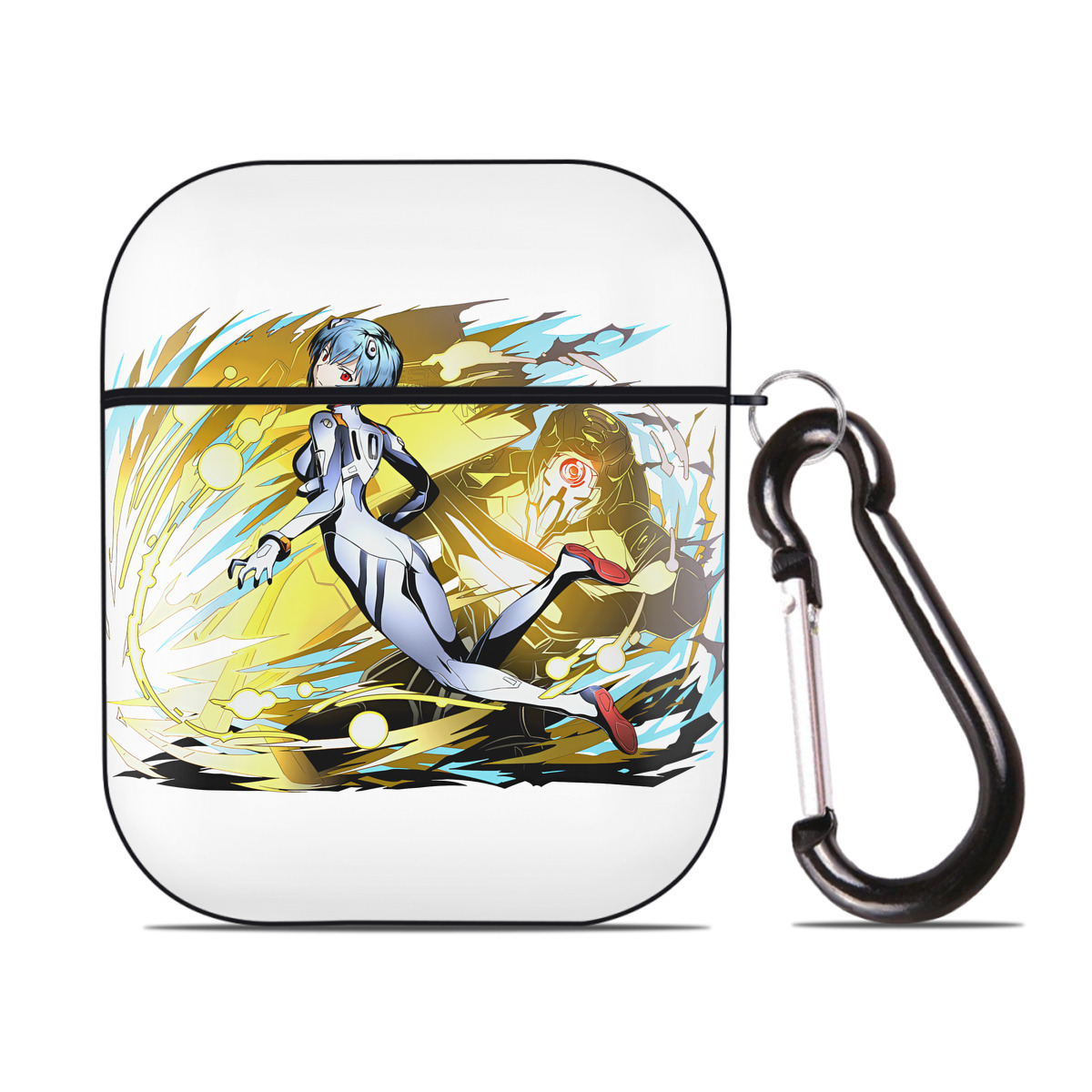 （画像用） EVA 新世紀エヴァンゲリオン AirPods 第2世代保護ケース ハードシェル ブラック 耐衝撃・防指紋・カラビナ付き