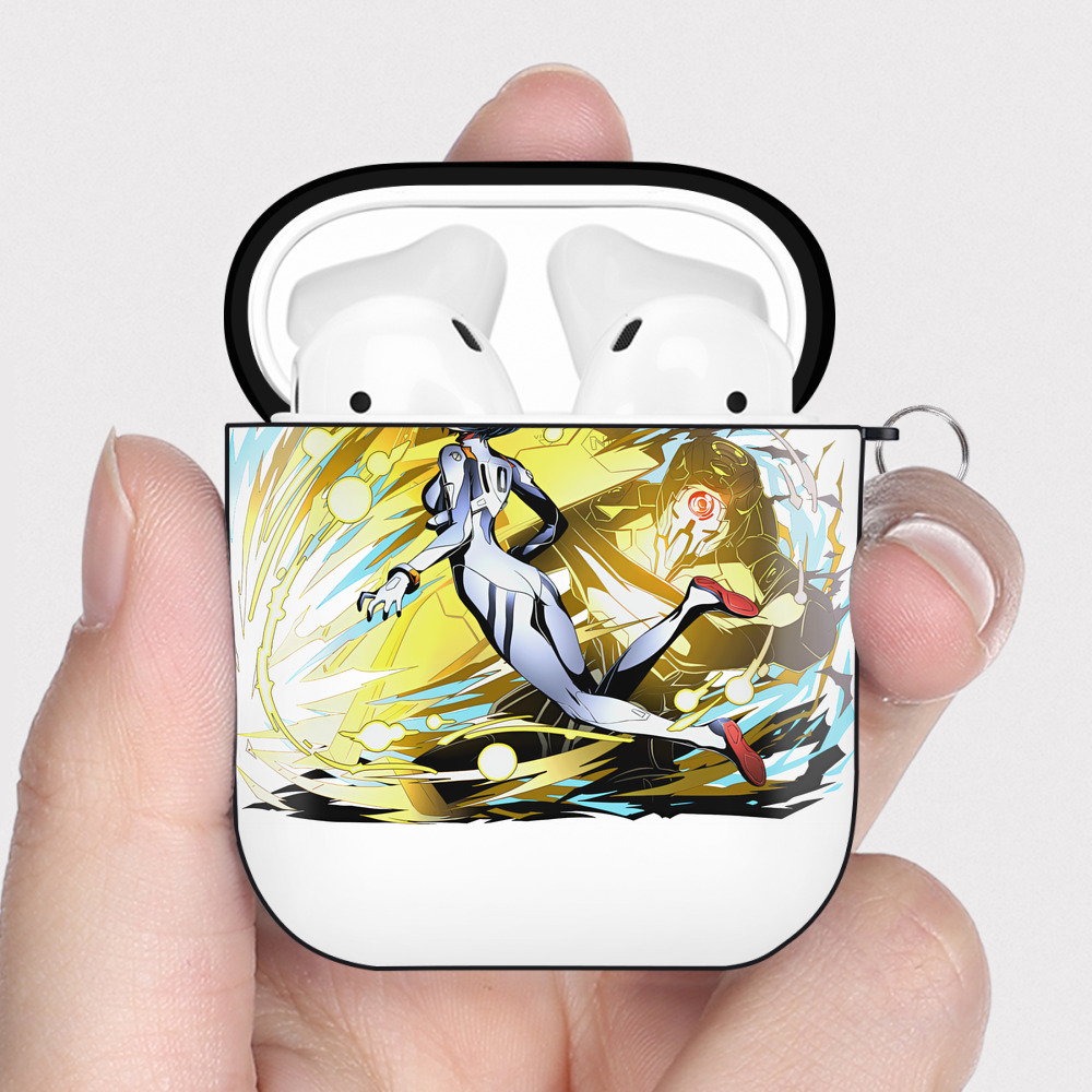（画像用） EVA 新世紀エヴァンゲリオン AirPods 第2世代保護ケース ハードシェル ブラック 耐衝撃・防指紋・カラビナ付き