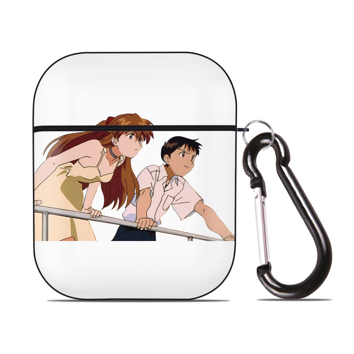 （画像用） EVA 新世紀エヴァンゲリオン AirPods 第2世代保護ケース ハードシェル ブラック 耐衝撃・防指紋・カラビナ付き