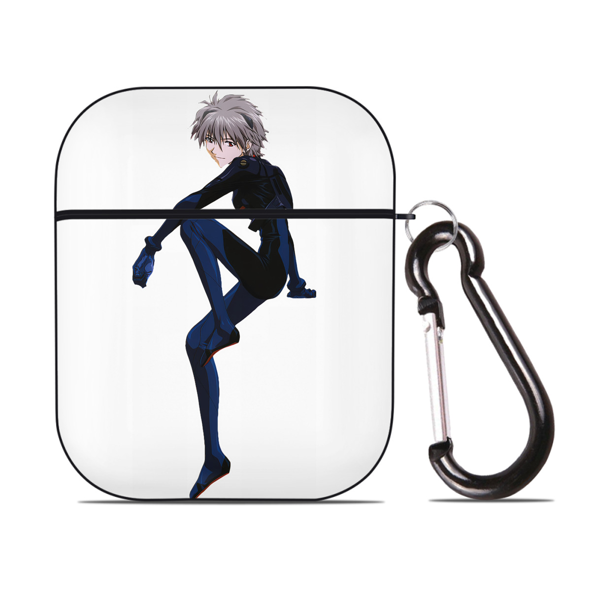 （画像用） EVA 新世紀エヴァンゲリオン AirPods 第2世代保護ケース ハードシェル ブラック 耐衝撃・防指紋・カラビナ付き