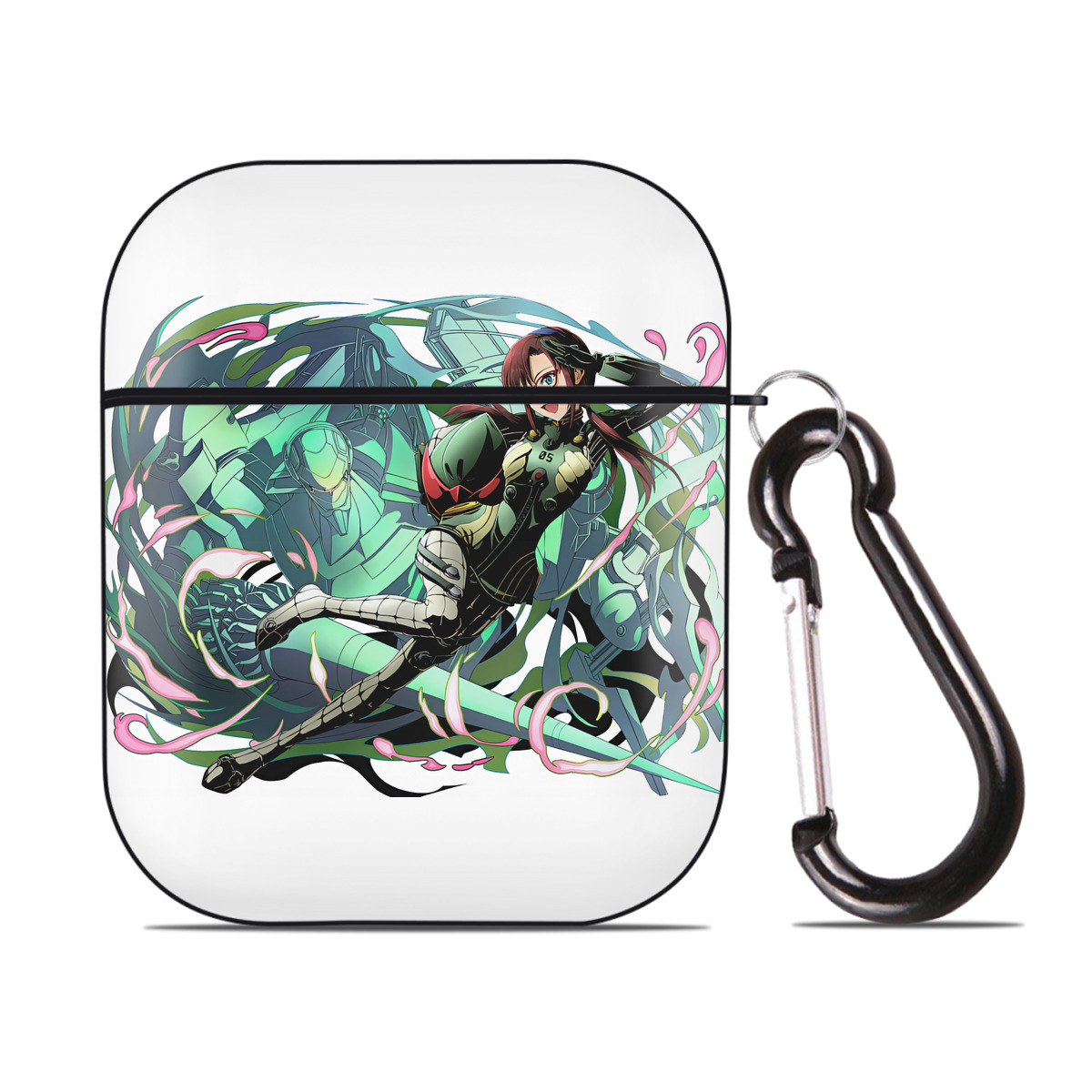 （画像用） EVA 新世紀エヴァンゲリオン AirPods 第2世代保護ケース ハードシェル ブラック 耐衝撃・防指紋・カラビナ付き