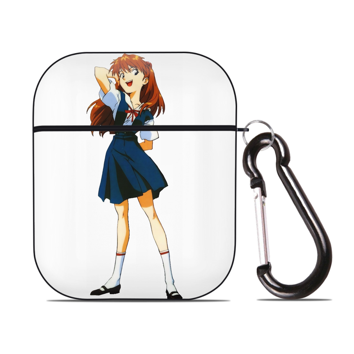 （画像用） EVA 新世紀エヴァンゲリオン AirPods 第2世代保護ケース ハードシェル ブラック 耐衝撃・防指紋・カラビナ付き
