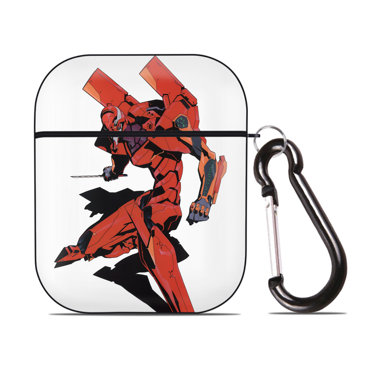 （画像用） EVA 新世紀エヴァンゲリオン AirPods 第2世代保護ケース ハードシェル ブラック 耐衝撃・防指紋・カラビナ付き