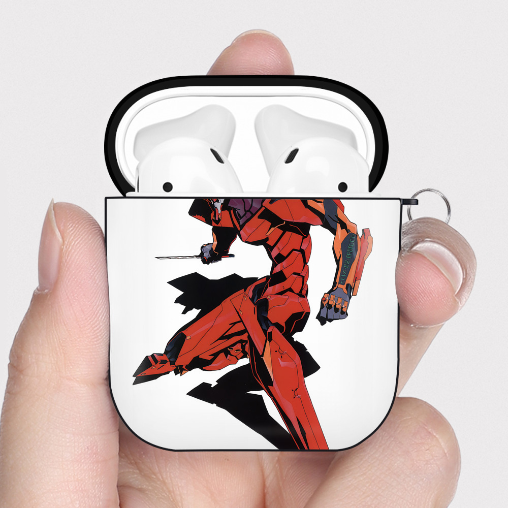 （画像用） EVA 新世紀エヴァンゲリオン AirPods 第2世代保護ケース ハードシェル ブラック 耐衝撃・防指紋・カラビナ付き