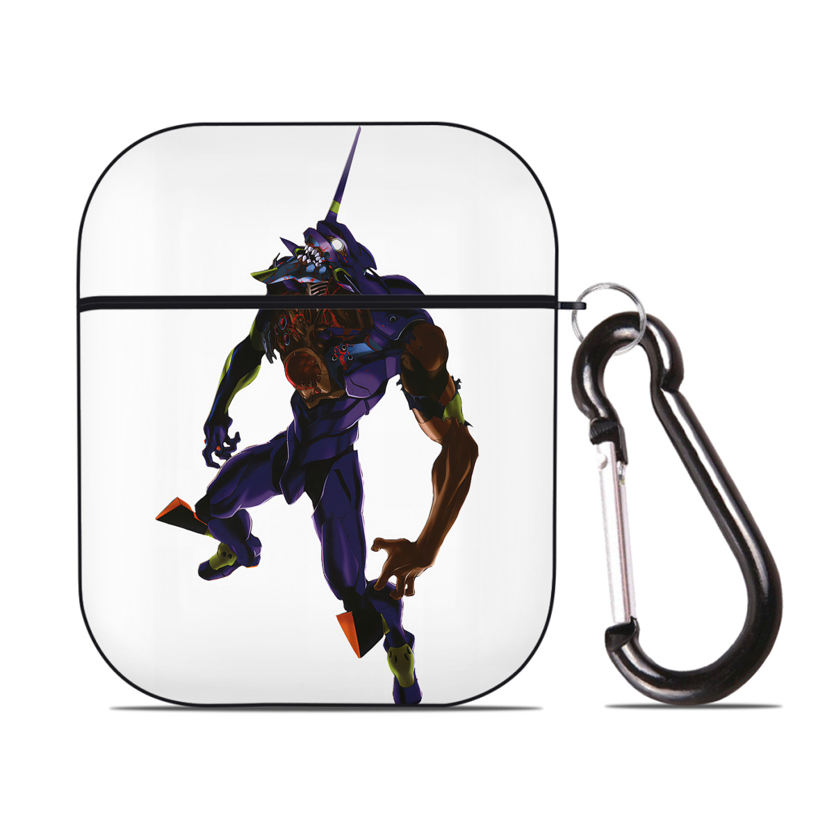 （画像用） EVA 新世紀エヴァンゲリオン AirPods 第2世代保護ケース ハードシェル ブラック 耐衝撃・防指紋・カラビナ付き