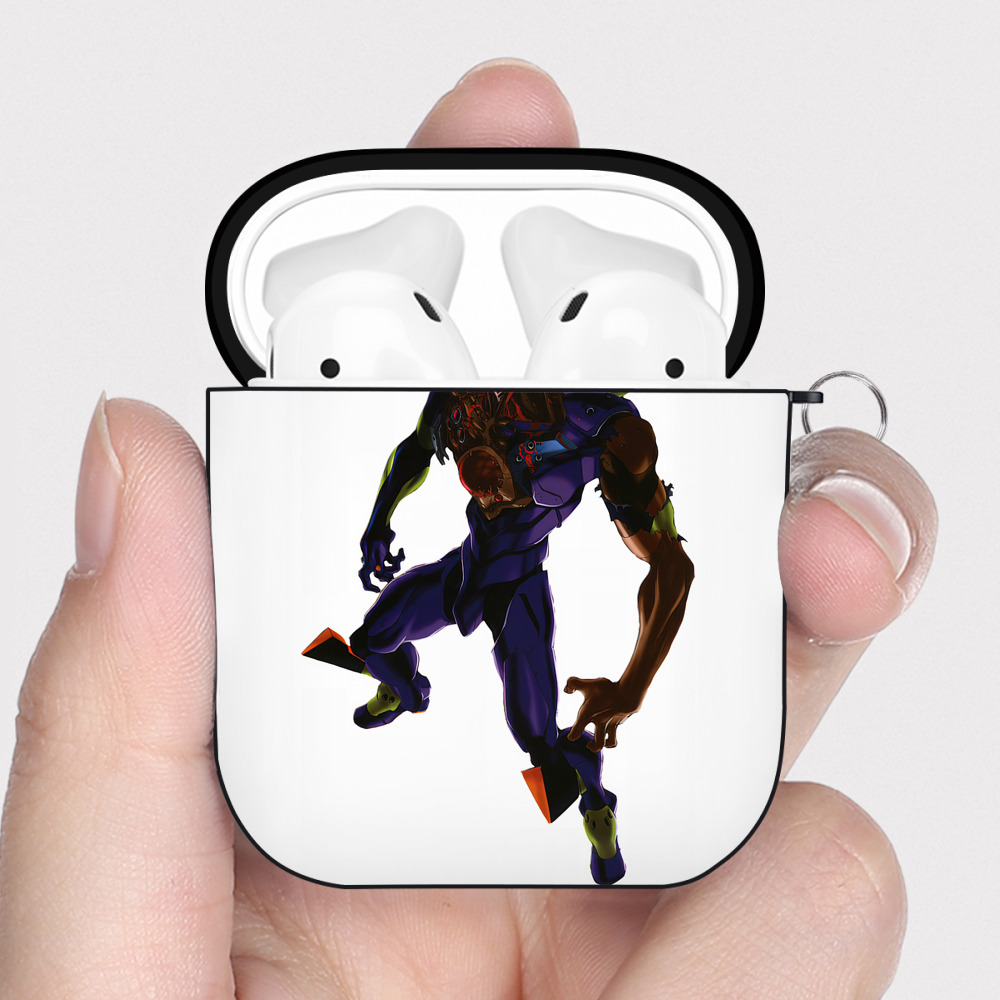 （画像用） EVA 新世紀エヴァンゲリオン AirPods 第2世代保護ケース ハードシェル ブラック 耐衝撃・防指紋・カラビナ付き