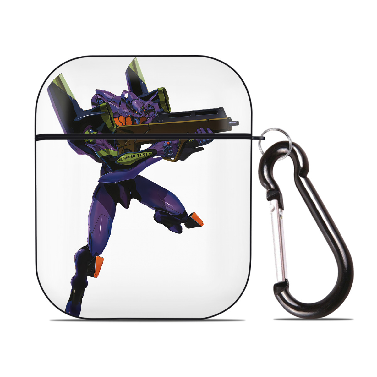 （画像用） EVA 新世紀エヴァンゲリオン AirPods 第2世代保護ケース ハードシェル ブラック 耐衝撃・防指紋・カラビナ付き
