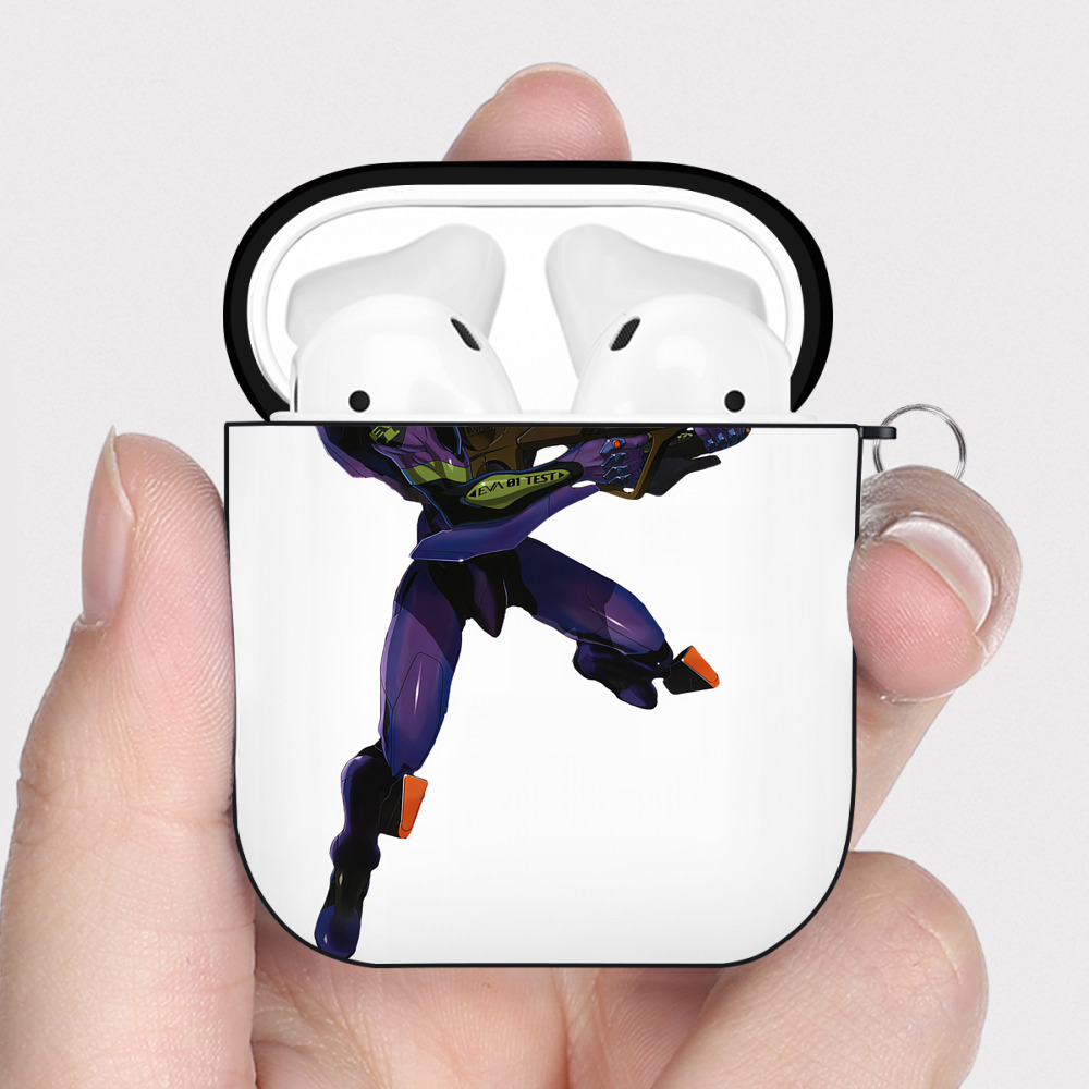 （画像用） EVA 新世紀エヴァンゲリオン AirPods 第2世代保護ケース ハードシェル ブラック 耐衝撃・防指紋・カラビナ付き