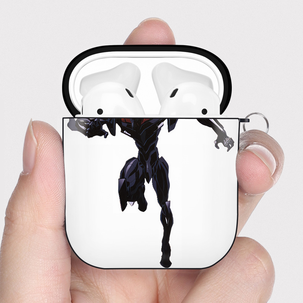 （画像用） EVA 新世紀エヴァンゲリオン AirPods 第2世代保護ケース ハードシェル ブラック 耐衝撃・防指紋・カラビナ付き