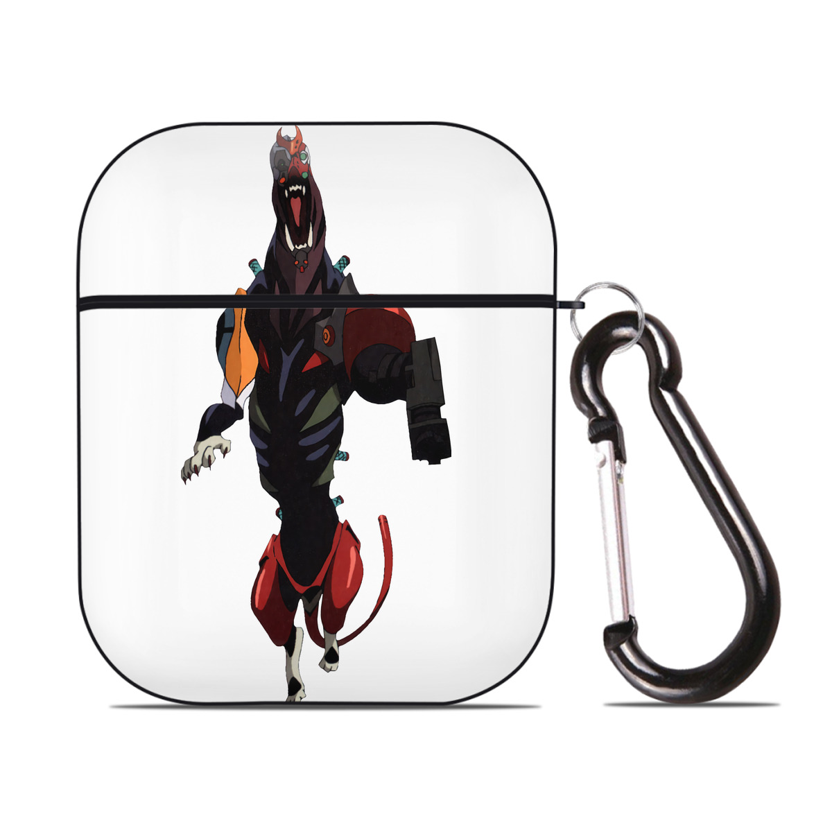 （画像用） EVA 新世紀エヴァンゲリオン AirPods 第2世代保護ケース ハードシェル ブラック 耐衝撃・防指紋・カラビナ付き