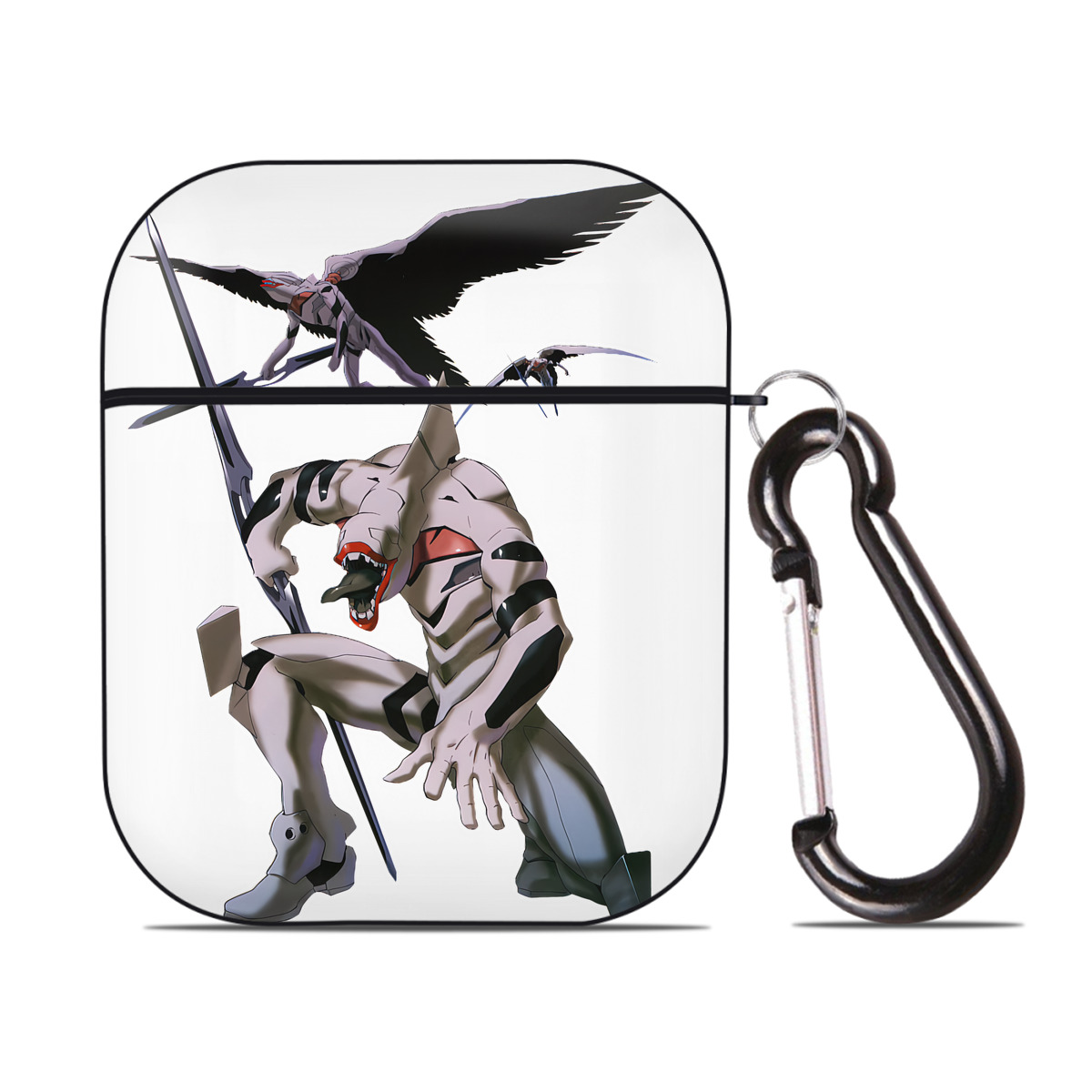 （画像用） EVA 新世紀エヴァンゲリオン AirPods 第2世代保護ケース ハードシェル ブラック 耐衝撃・防指紋・カラビナ付き