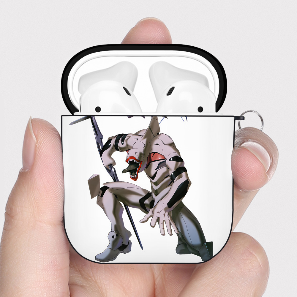 （画像用） EVA 新世紀エヴァンゲリオン AirPods 第2世代保護ケース ハードシェル ブラック 耐衝撃・防指紋・カラビナ付き