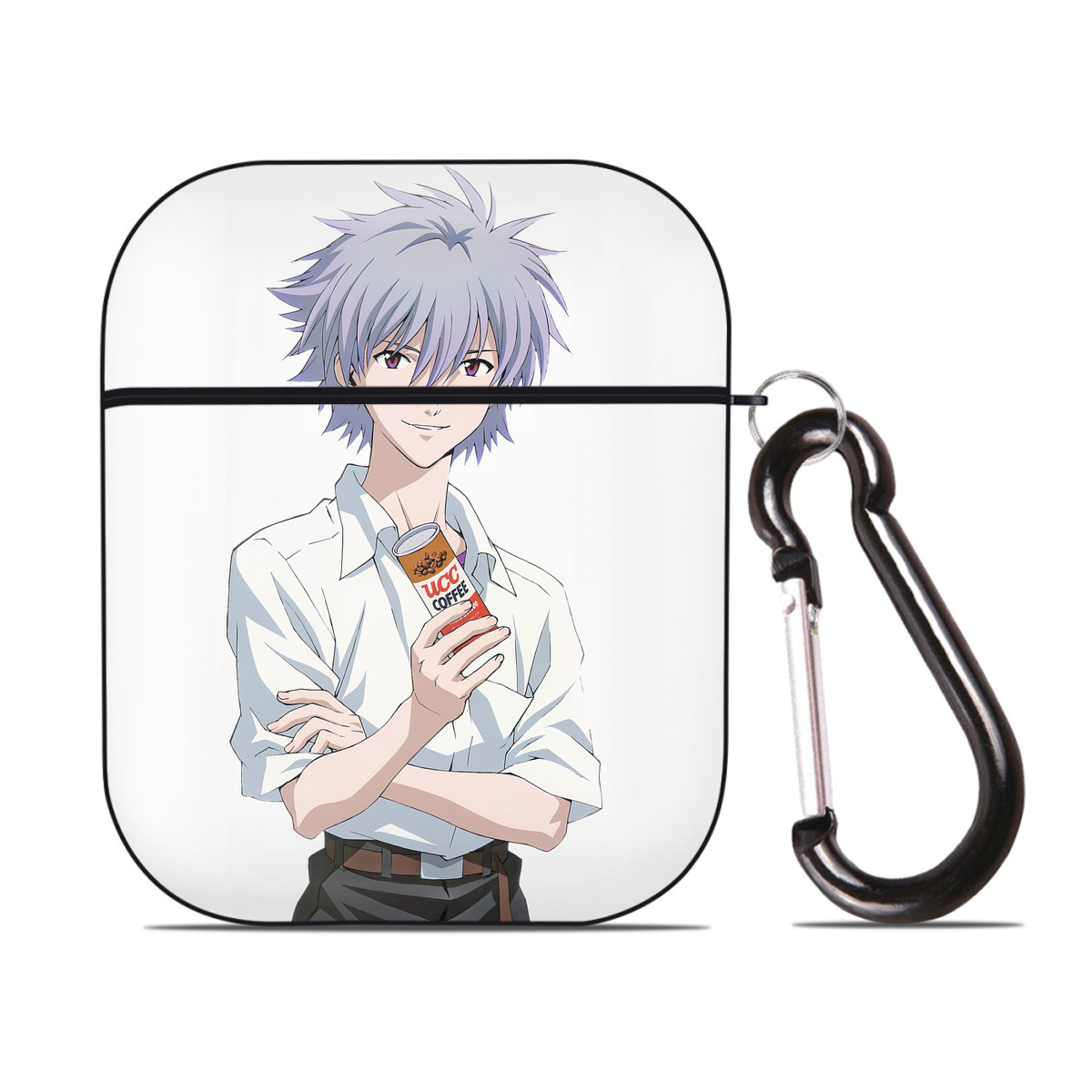 （画像用） EVA 新世紀エヴァンゲリオン AirPods 第2世代保護ケース ハードシェル ブラック 耐衝撃・防指紋・カラビナ付き