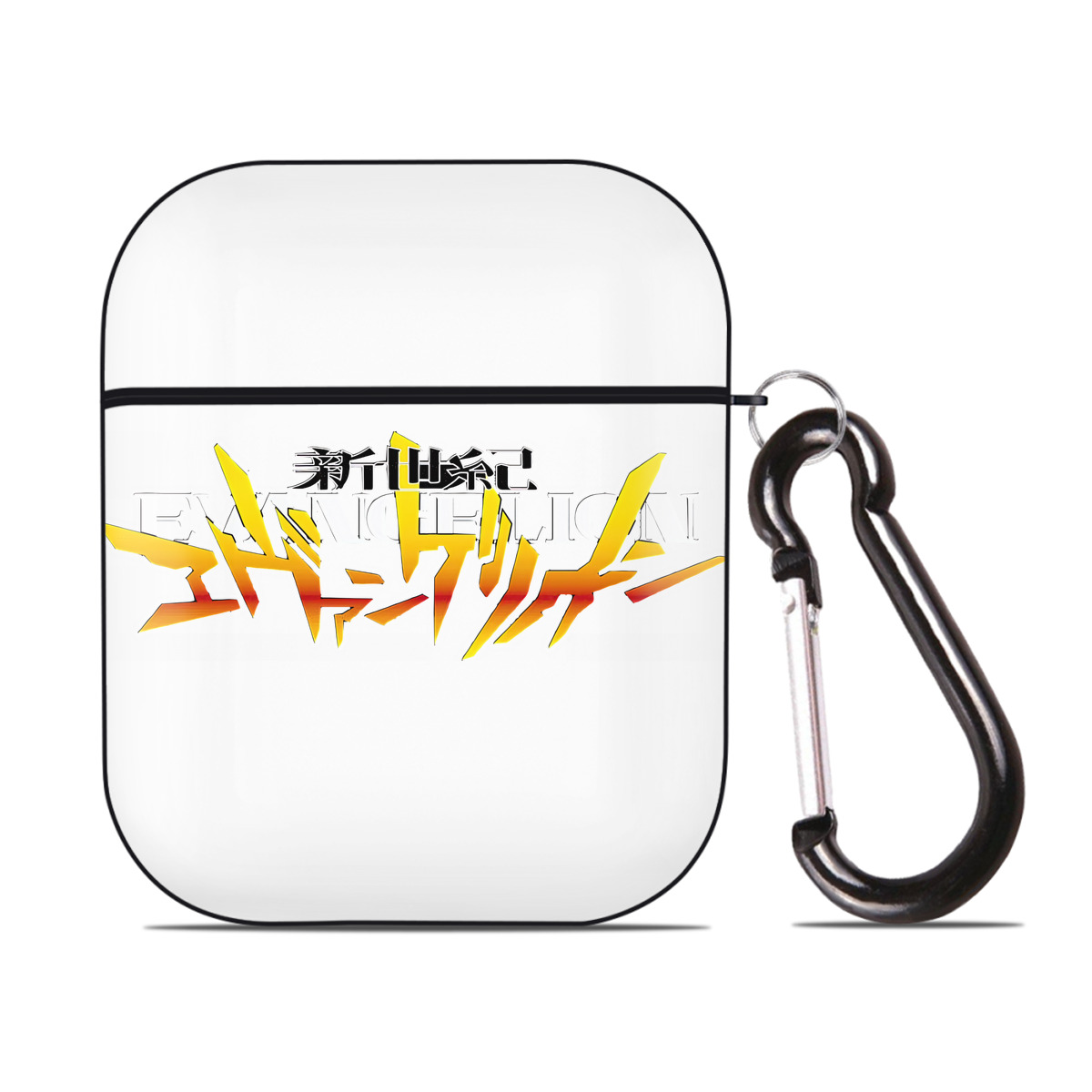 （画像用） EVA 新世紀エヴァンゲリオン AirPods 第2世代保護ケース ハードシェル ブラック 耐衝撃・防指紋・カラビナ付き