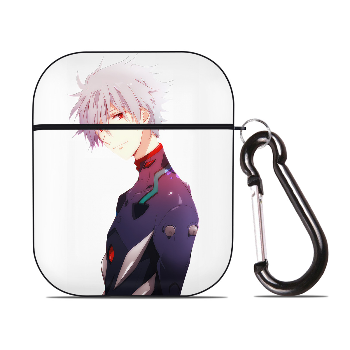 （画像用） EVA 新世紀エヴァンゲリオン AirPods 第2世代保護ケース ハードシェル ブラック 耐衝撃・防指紋・カラビナ付き