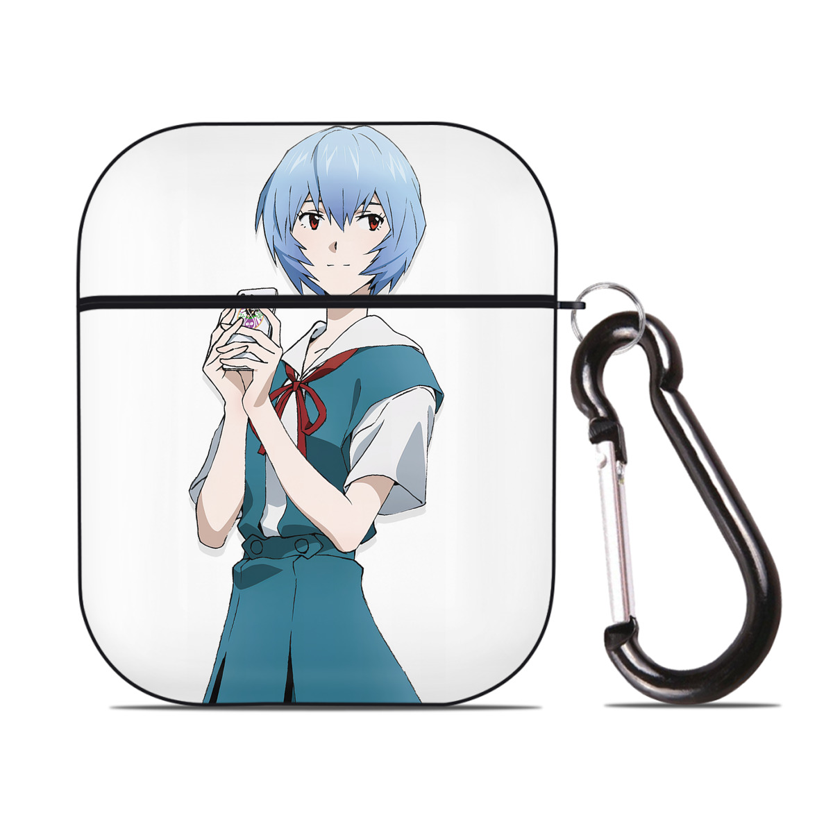 （画像用） EVA 新世紀エヴァンゲリオン AirPods 第2世代保護ケース ハードシェル ブラック 耐衝撃・防指紋・カラビナ付き