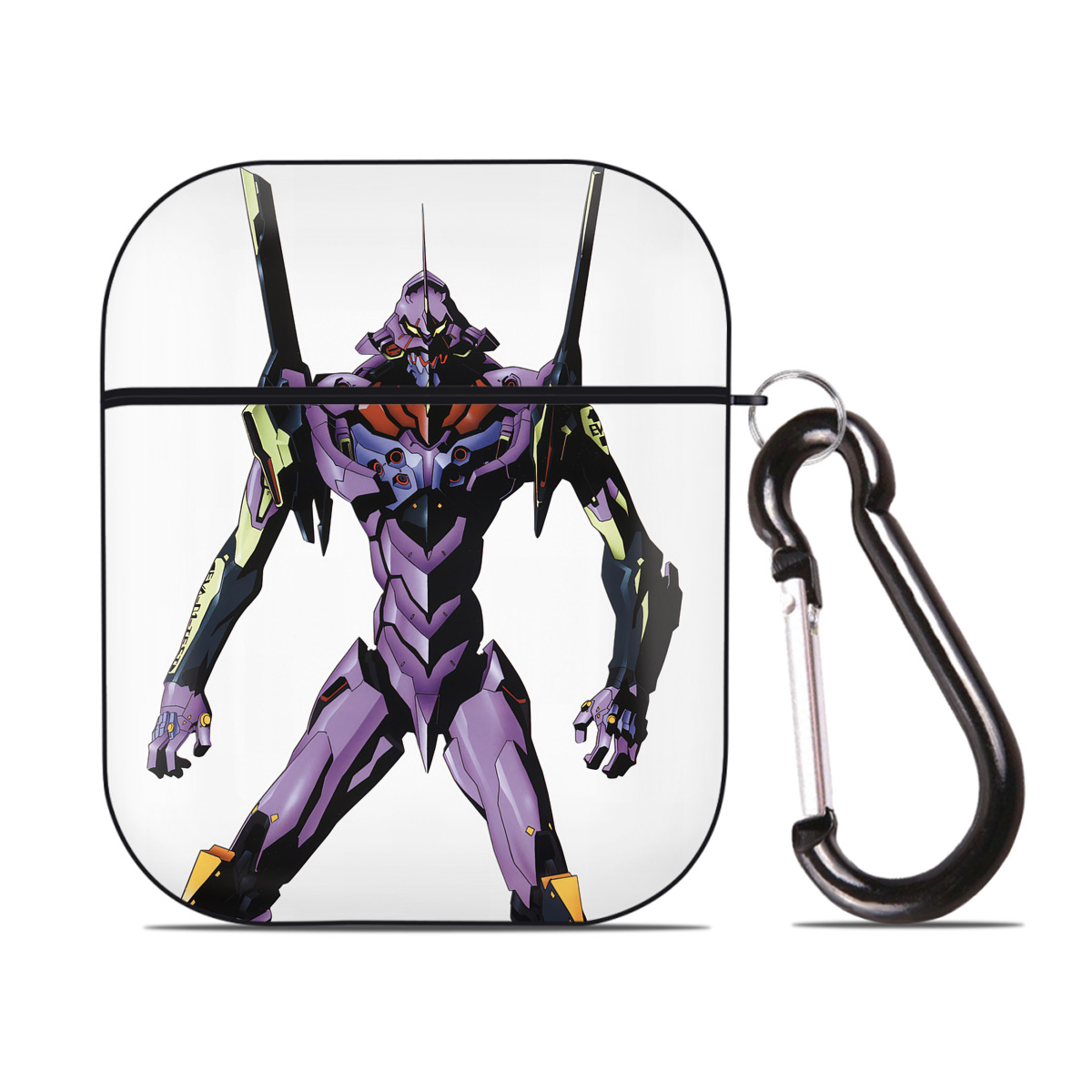 （画像用） EVA 新世紀エヴァンゲリオン AirPods 第2世代保護ケース ハードシェル ブラック 耐衝撃・防指紋・カラビナ付き