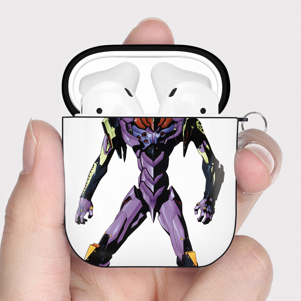 （画像用） EVA 新世紀エヴァンゲリオン AirPods 第2世代保護ケース ハードシェル ブラック 耐衝撃・防指紋・カラビナ付き