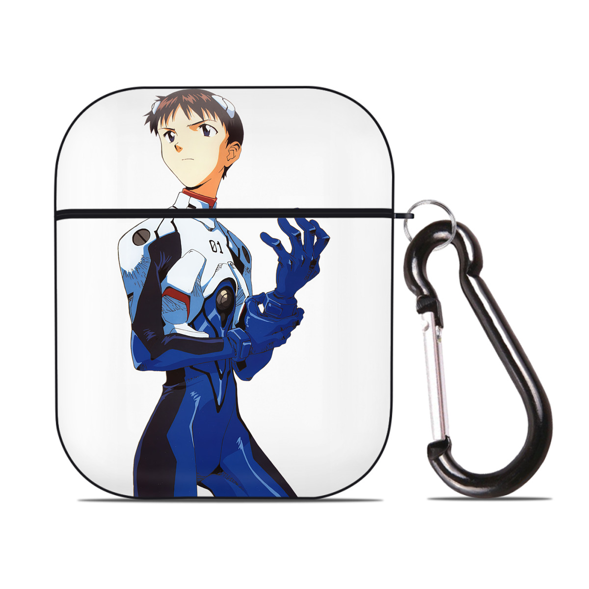 （画像用） EVA 新世紀エヴァンゲリオン AirPods 第2世代保護ケース ハードシェル ブラック 耐衝撃・防指紋・カラビナ付き