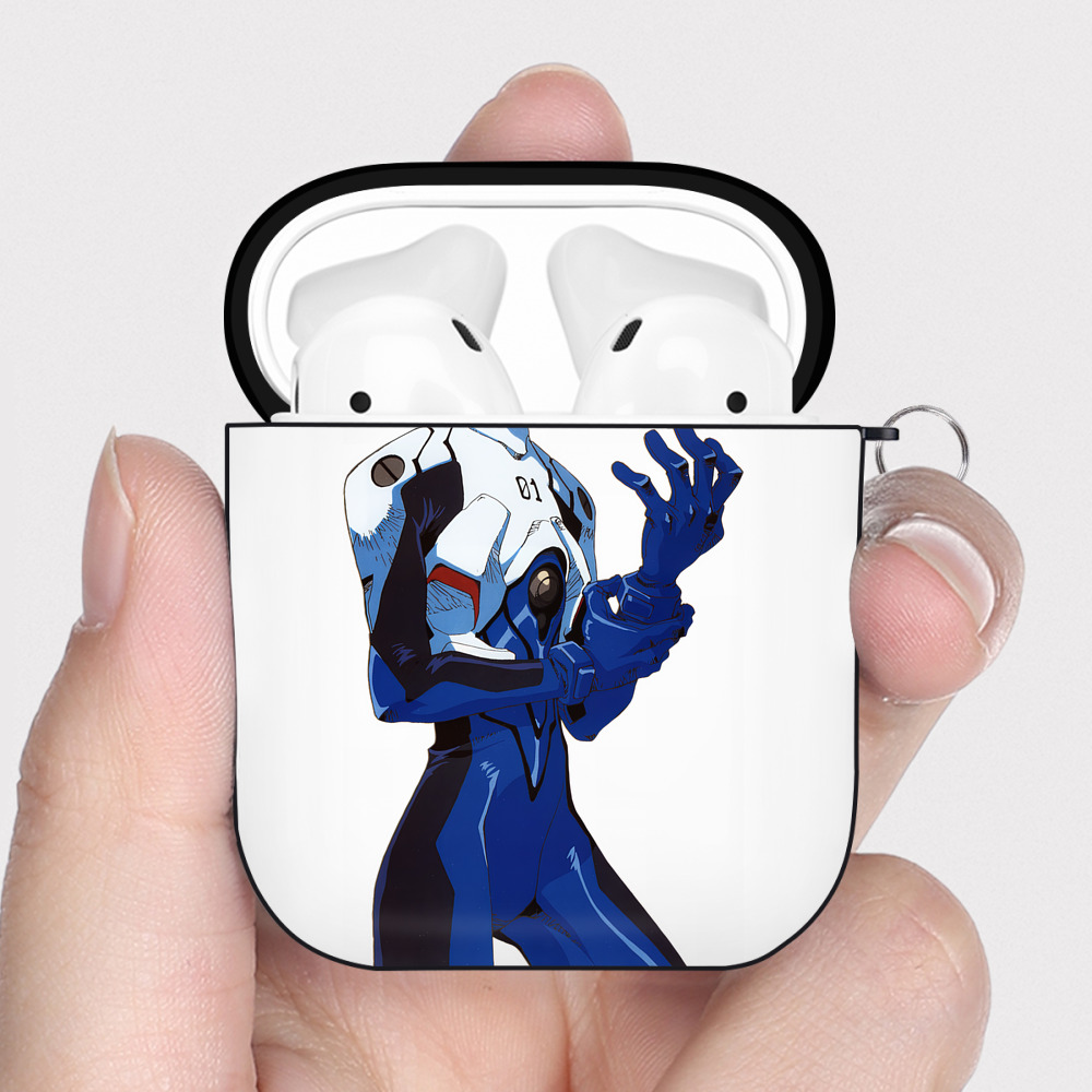 （画像用） EVA 新世紀エヴァンゲリオン AirPods 第2世代保護ケース ハードシェル ブラック 耐衝撃・防指紋・カラビナ付き