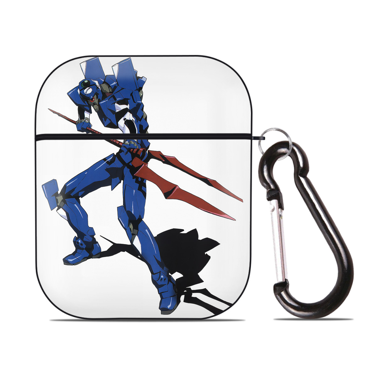 （画像用） EVA 新世紀エヴァンゲリオン AirPods 第2世代保護ケース ハードシェル ブラック 耐衝撃・防指紋・カラビナ付き