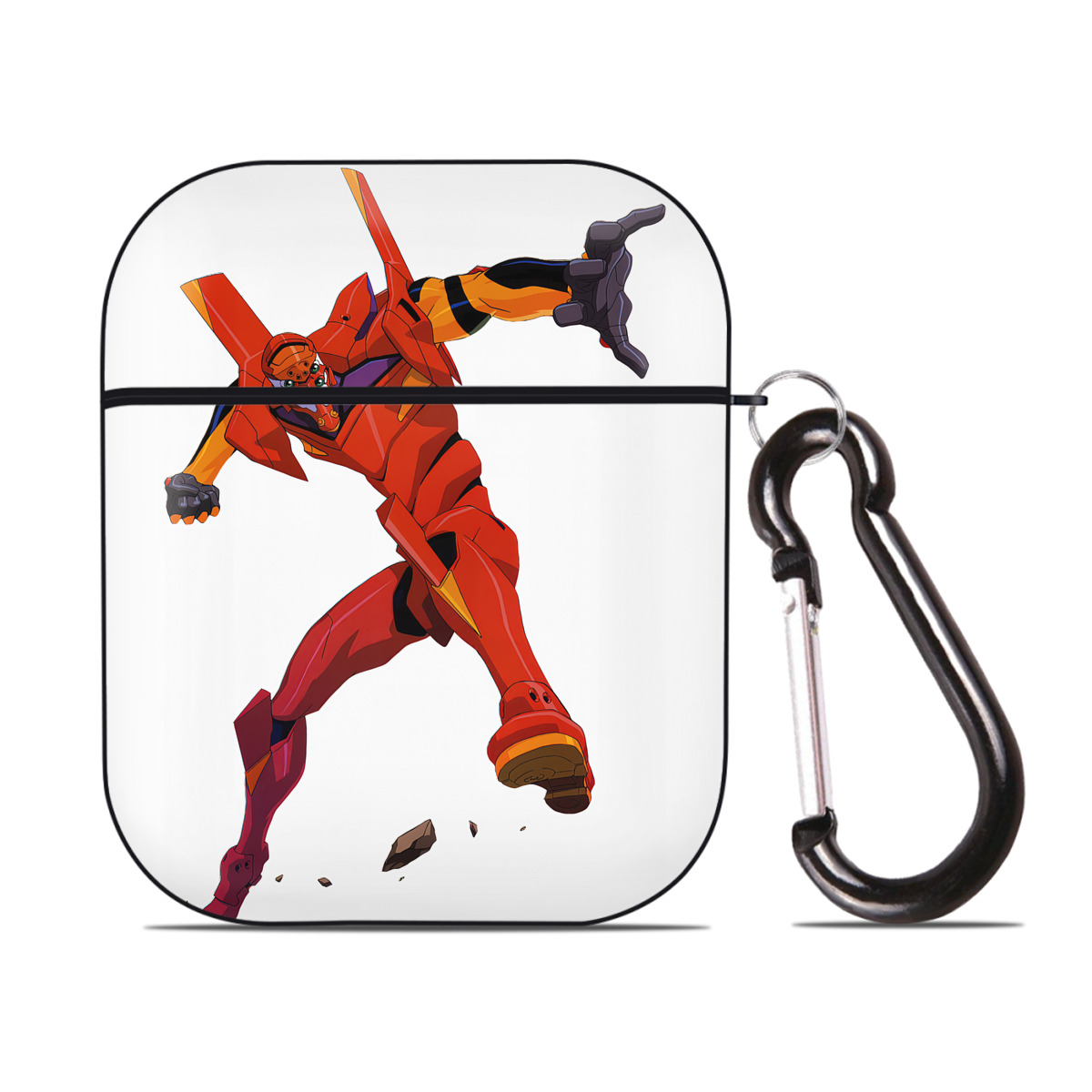 （画像用） EVA 新世紀エヴァンゲリオン AirPods 第2世代保護ケース ハードシェル ブラック 耐衝撃・防指紋・カラビナ付き