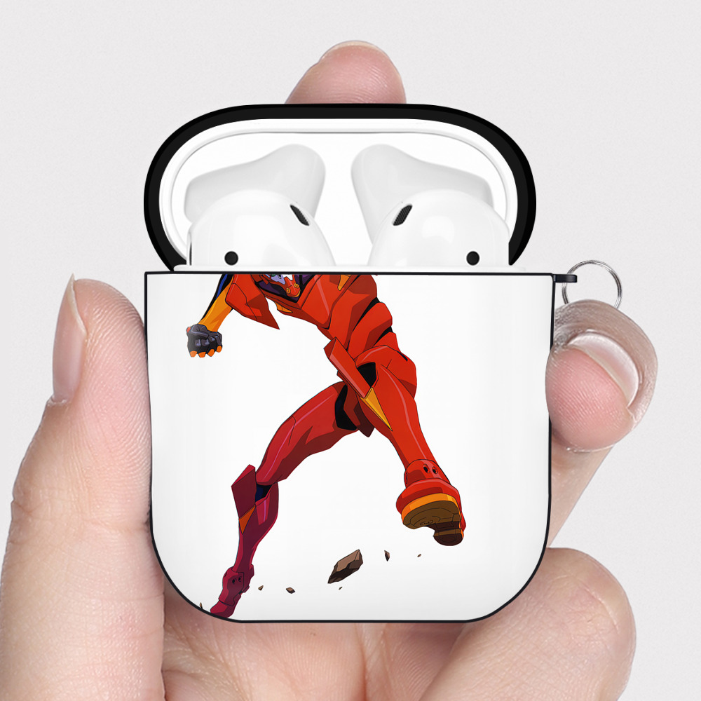 （画像用） EVA 新世紀エヴァンゲリオン AirPods 第2世代保護ケース ハードシェル ブラック 耐衝撃・防指紋・カラビナ付き