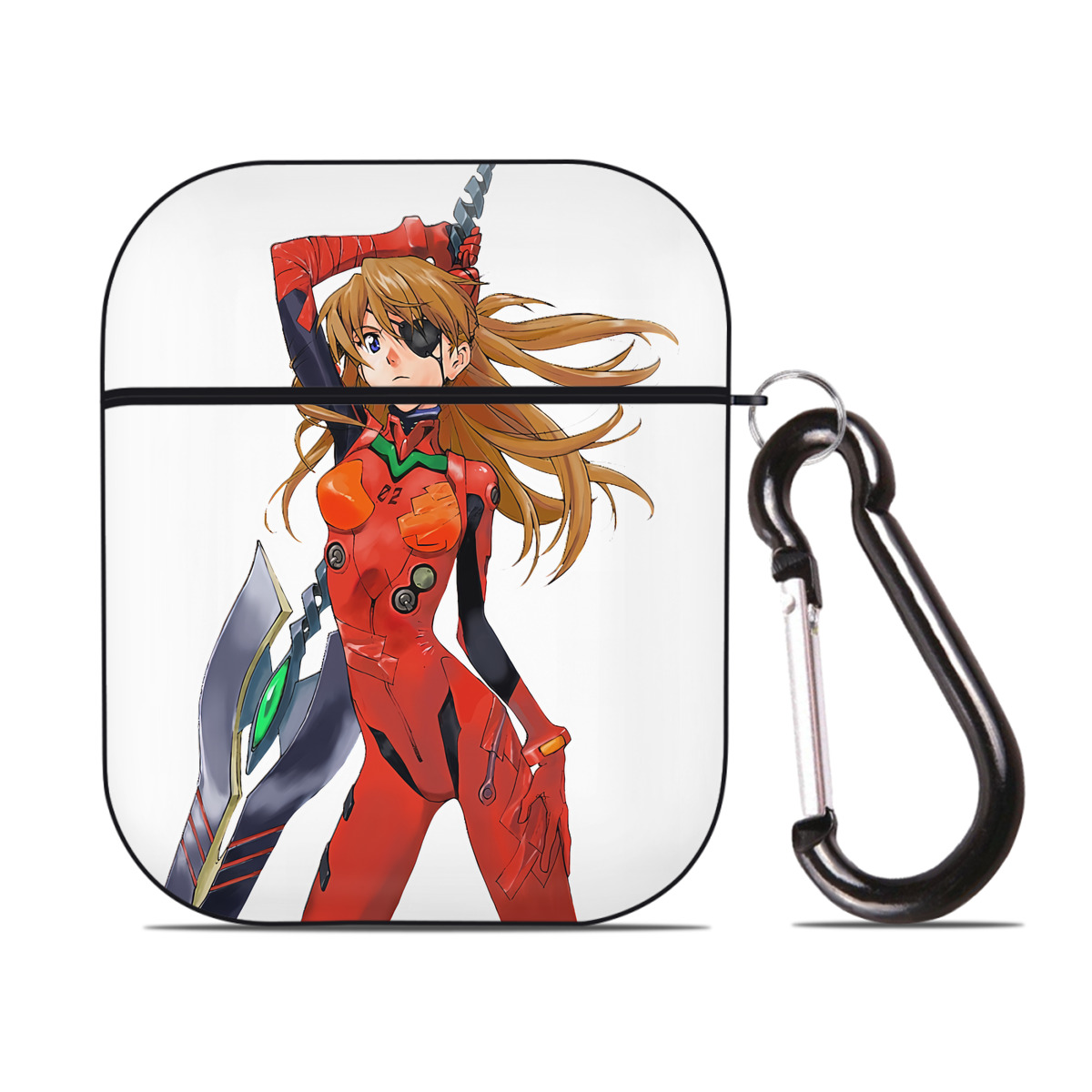 （画像用） EVA 新世紀エヴァンゲリオン AirPods 第2世代保護ケース ハードシェル ブラック 耐衝撃・防指紋・カラビナ付き
