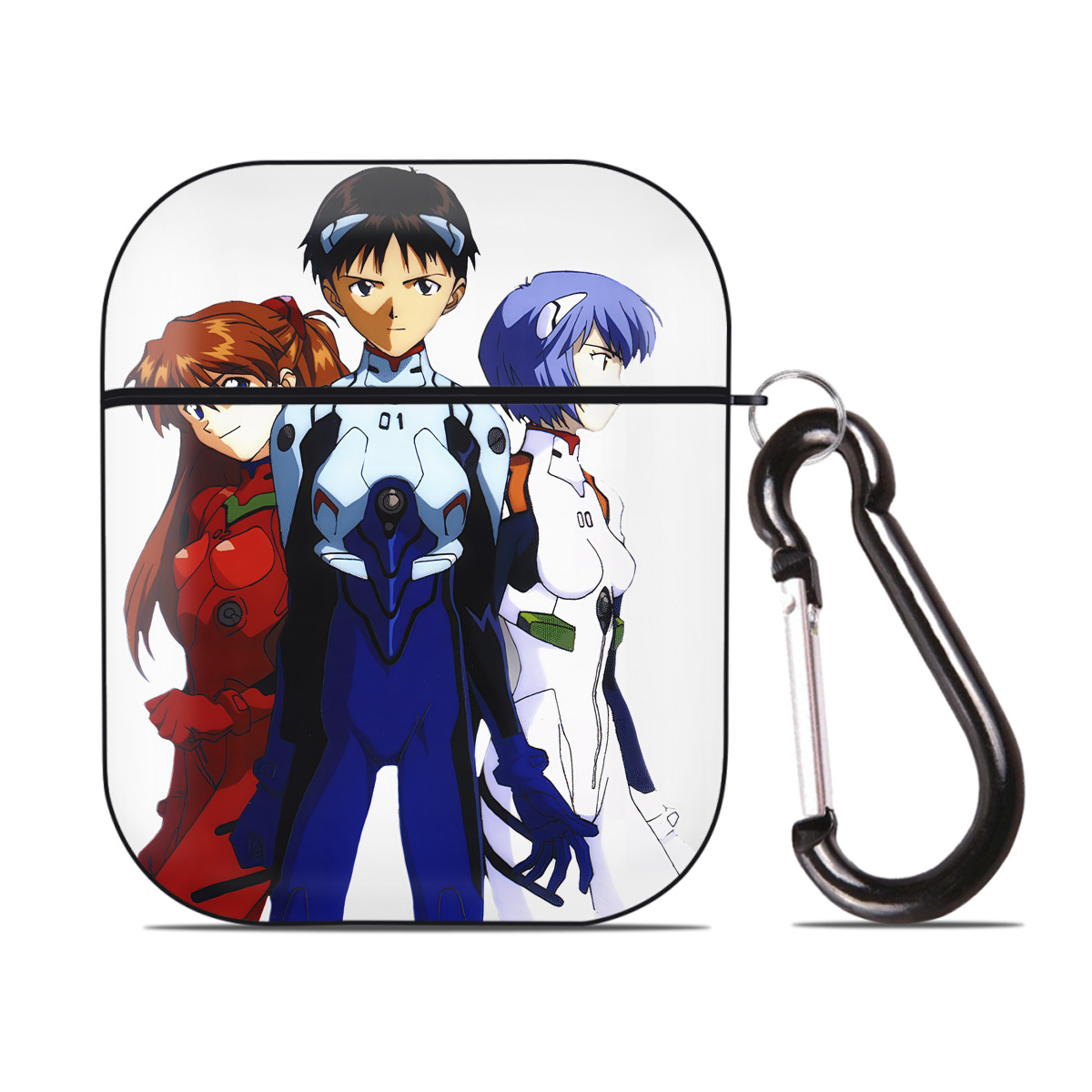 （画像用） EVA 新世紀エヴァンゲリオン AirPods 第2世代保護ケース ハードシェル ブラック 耐衝撃・防指紋・カラビナ付き