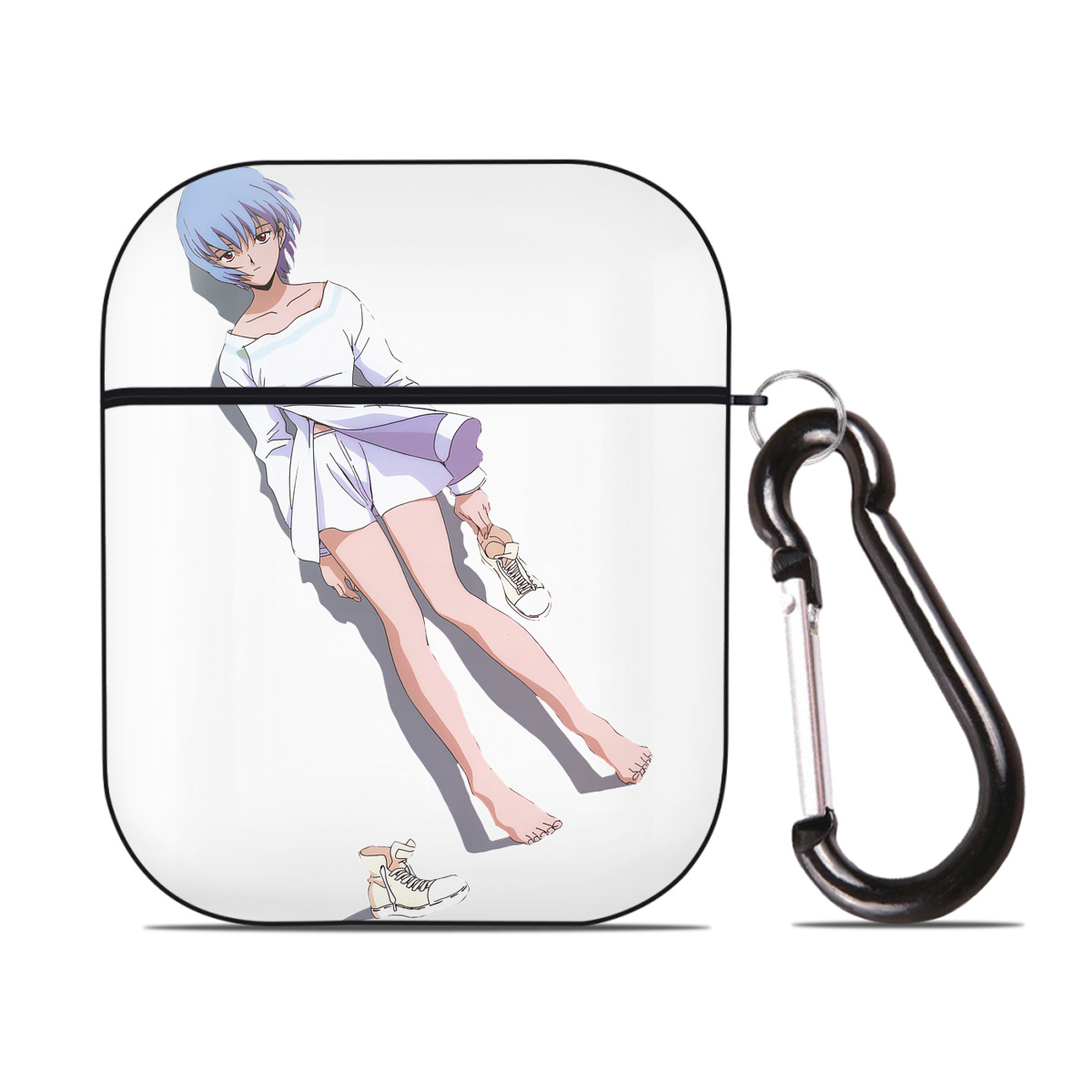 （画像用） EVA 新世紀エヴァンゲリオン AirPods 第2世代保護ケース ハードシェル ブラック 耐衝撃・防指紋・カラビナ付き