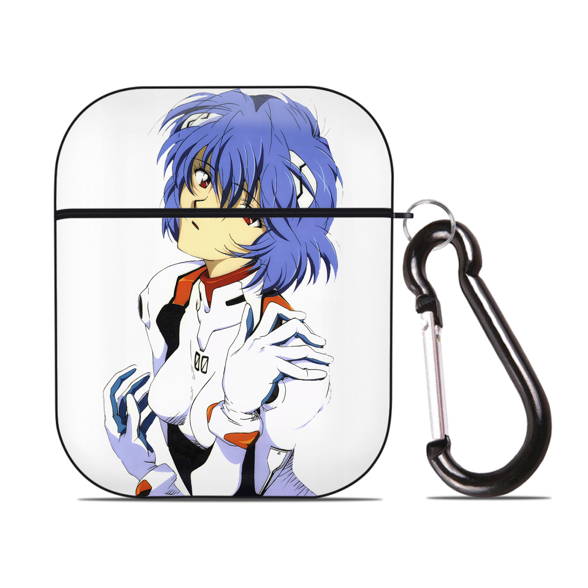 （画像用） EVA 新世紀エヴァンゲリオン AirPods 第2世代保護ケース ハードシェル ブラック 耐衝撃・防指紋・カラビナ付き