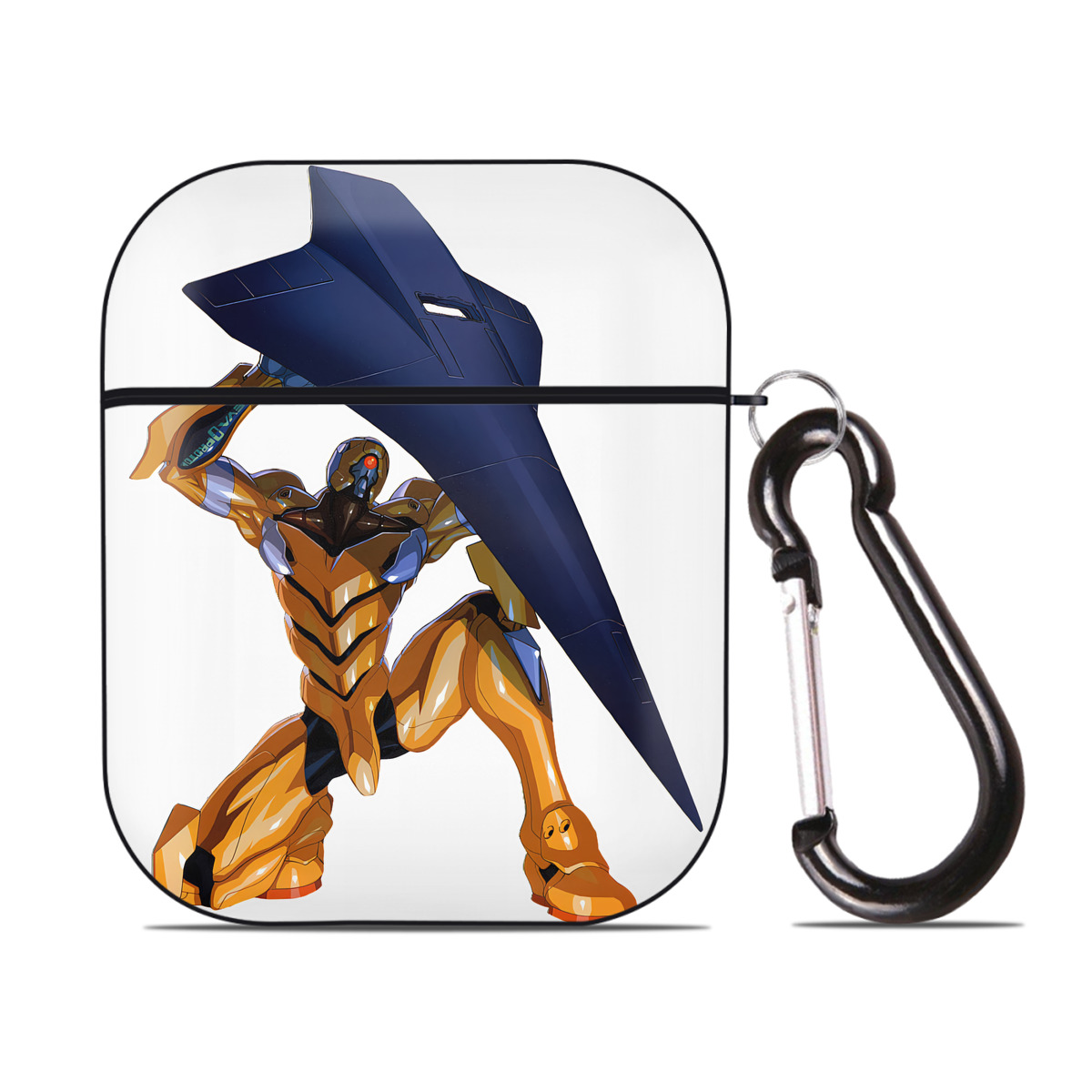 （画像用） EVA 新世紀エヴァンゲリオン AirPods 第2世代保護ケース ハードシェル ブラック 耐衝撃・防指紋・カラビナ付き