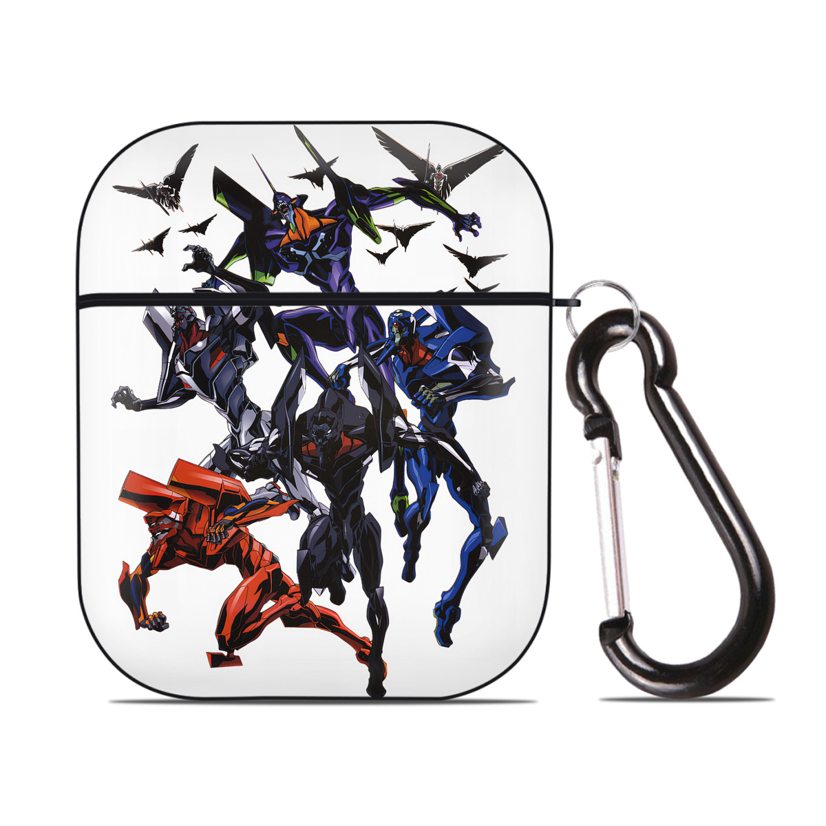 （画像用） EVA 新世紀エヴァンゲリオン AirPods 第2世代保護ケース ハードシェル ブラック 耐衝撃・防指紋・カラビナ付き