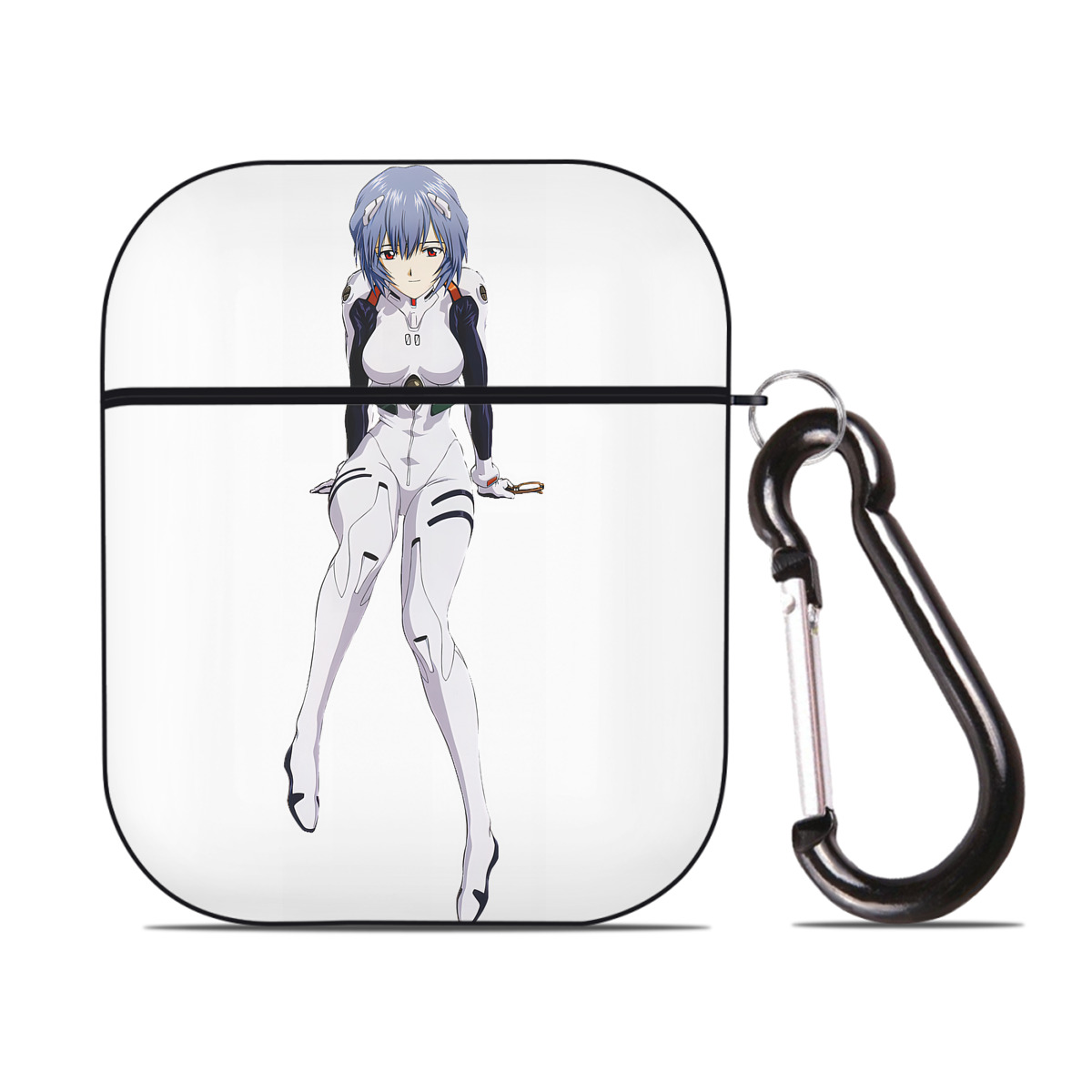 （画像用） EVA 新世紀エヴァンゲリオン AirPods 第2世代保護ケース ハードシェル ブラック 耐衝撃・防指紋・カラビナ付き