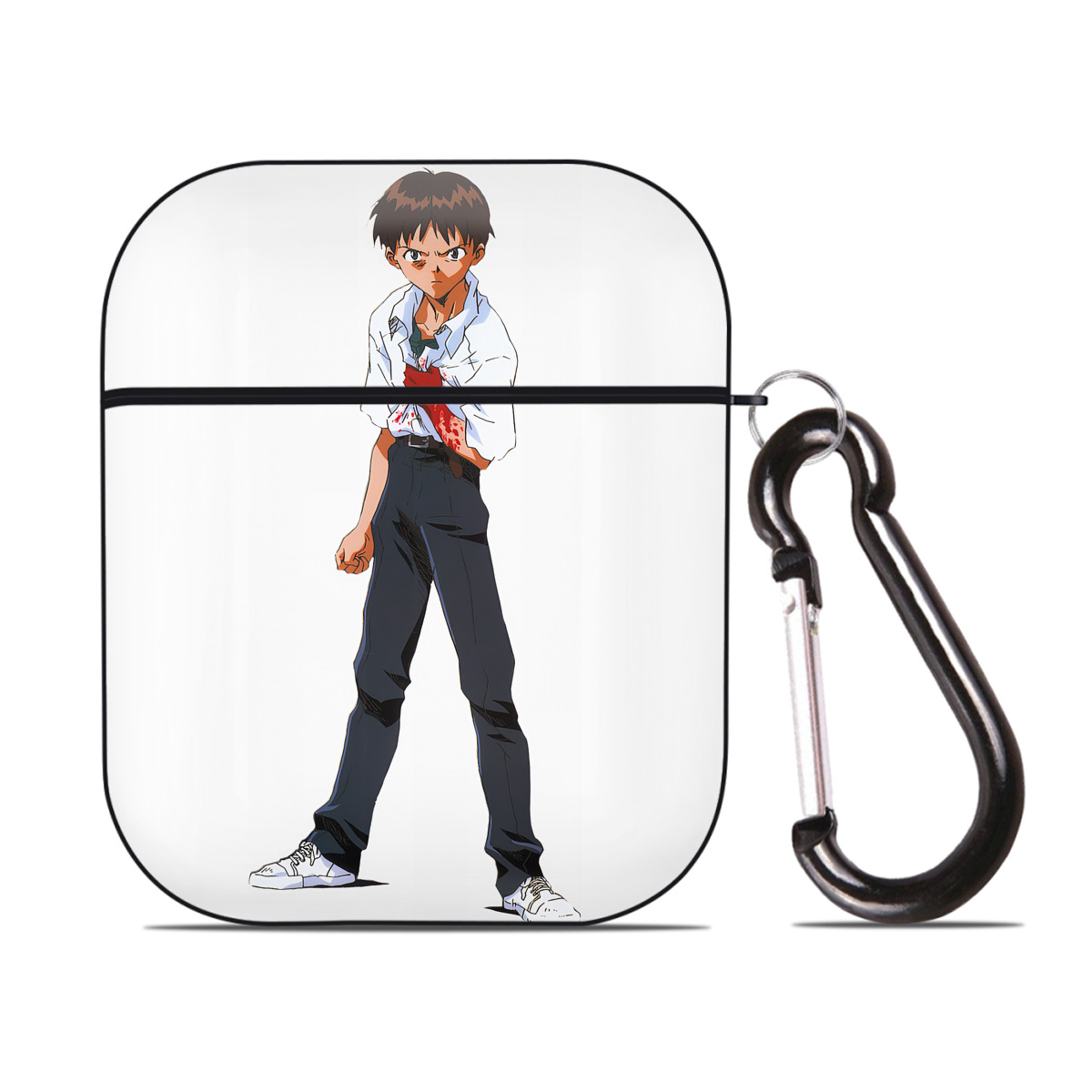 （画像用） EVA 新世紀エヴァンゲリオン AirPods 第2世代保護ケース ハードシェル ブラック 耐衝撃・防指紋・カラビナ付き