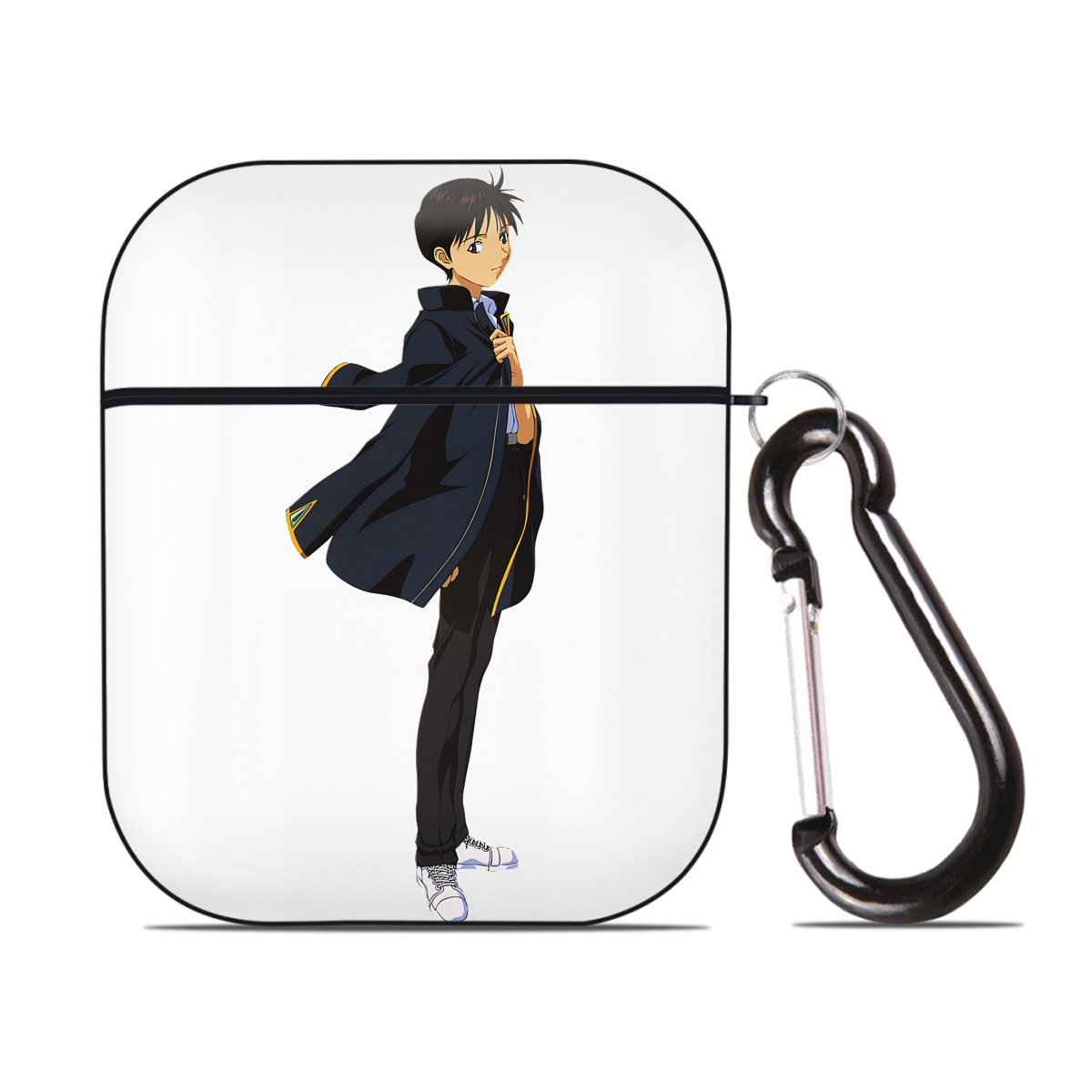 （画像用） EVA 新世紀エヴァンゲリオン AirPods 第2世代保護ケース ハードシェル ブラック 耐衝撃・防指紋・カラビナ付き