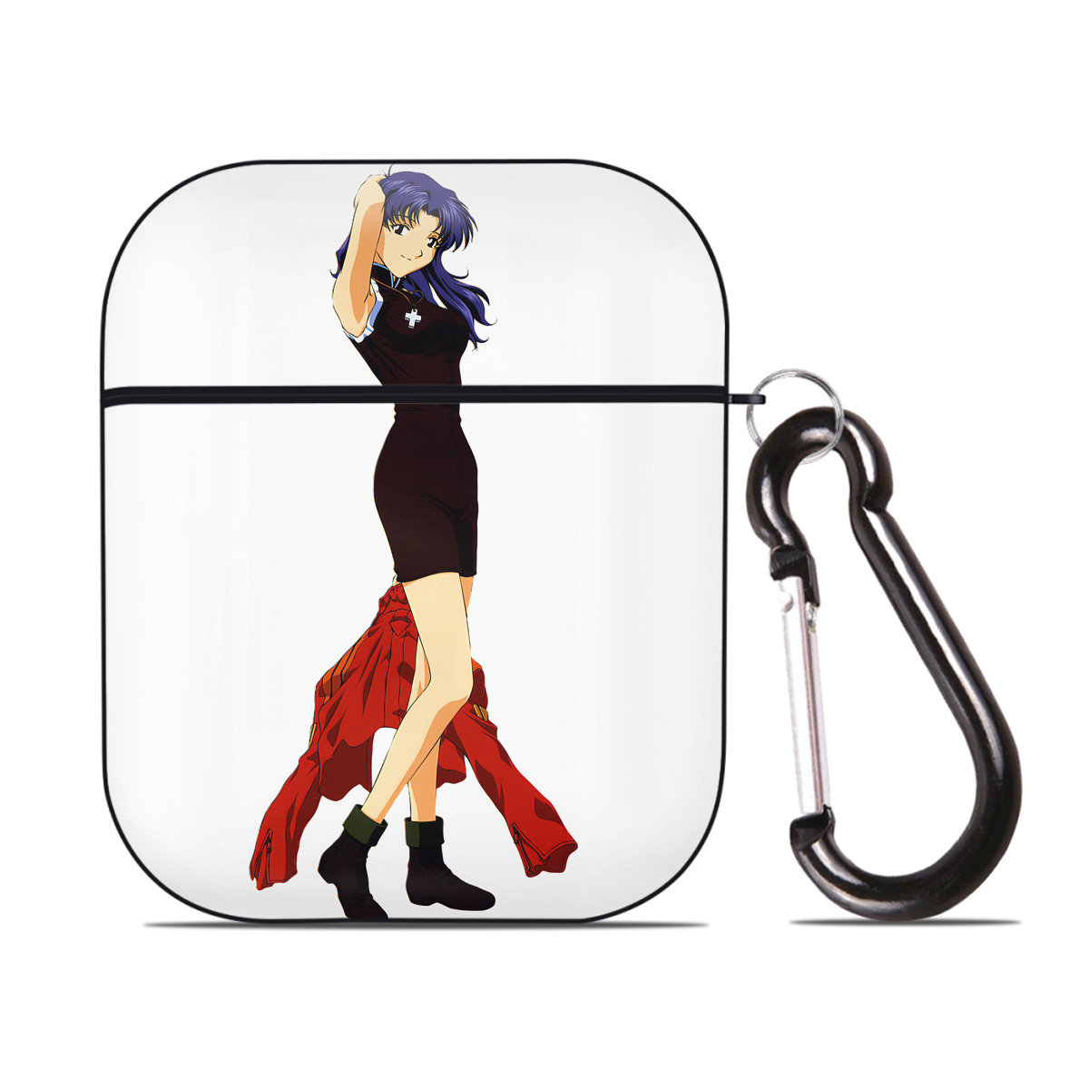 （画像用） EVA 新世紀エヴァンゲリオン AirPods 第2世代保護ケース ハードシェル ブラック 耐衝撃・防指紋・カラビナ付き