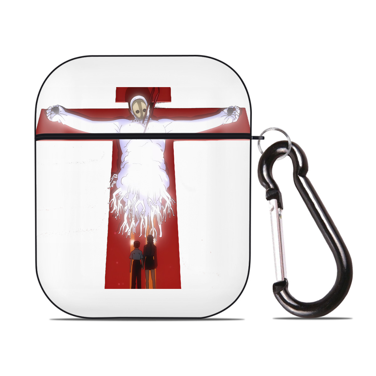 （画像用） EVA 新世紀エヴァンゲリオン AirPods 第2世代保護ケース ハードシェル ブラック 耐衝撃・防指紋・カラビナ付き