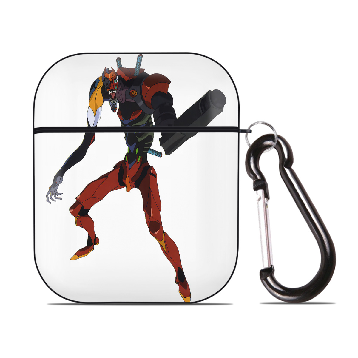 （画像用） EVA 新世紀エヴァンゲリオン AirPods 第2世代保護ケース ハードシェル ブラック 耐衝撃・防指紋・カラビナ付き