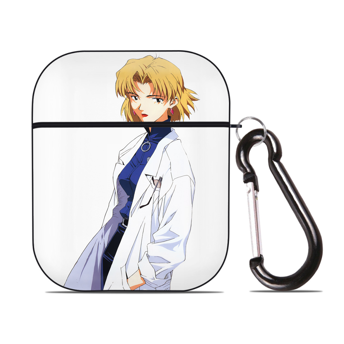（画像用） EVA 新世紀エヴァンゲリオン AirPods 第2世代保護ケース ハードシェル ブラック 耐衝撃・防指紋・カラビナ付き